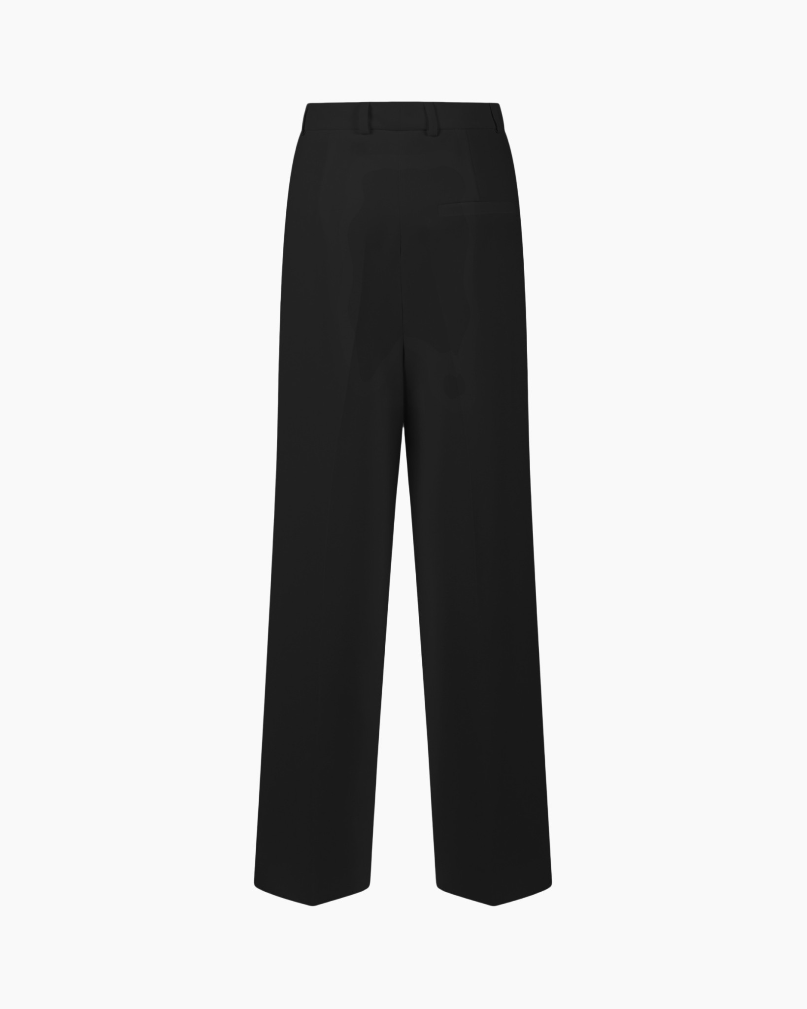 trousers, black, wide-leg, pleated, waistband
