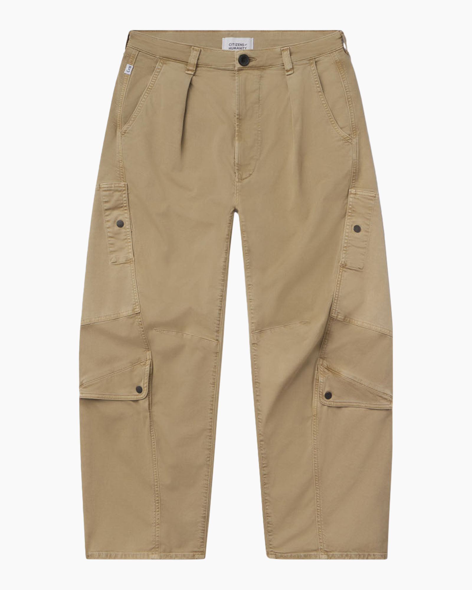 cargo pants, twill, beige, knee-length, multi-pocket