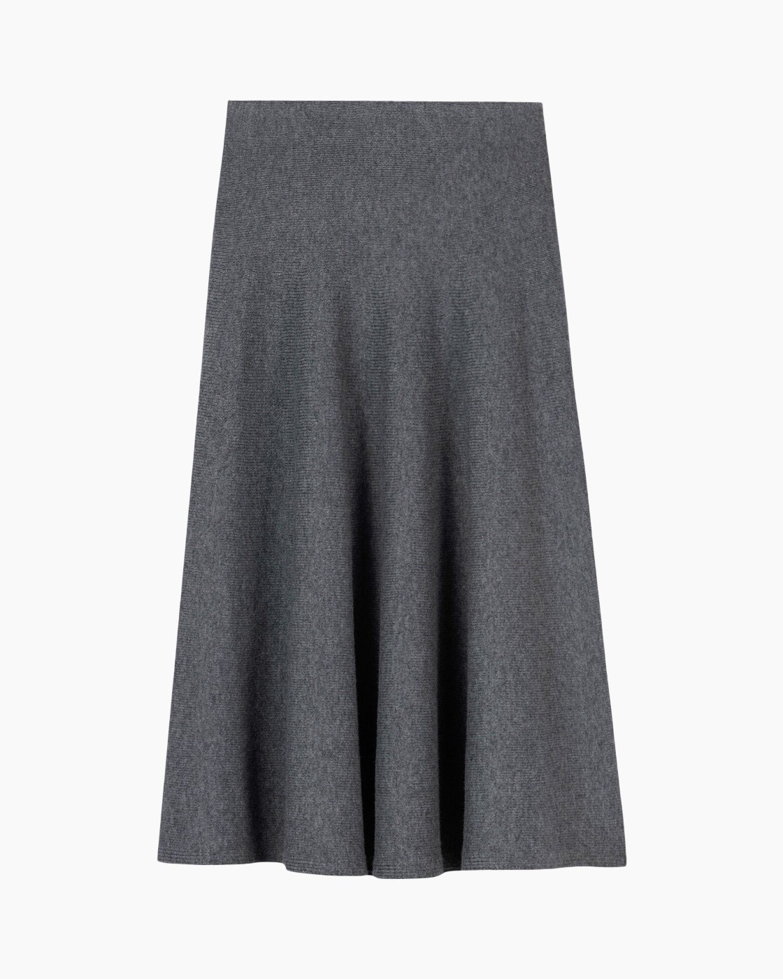 skirt, mid-length, gray, woven, A-line