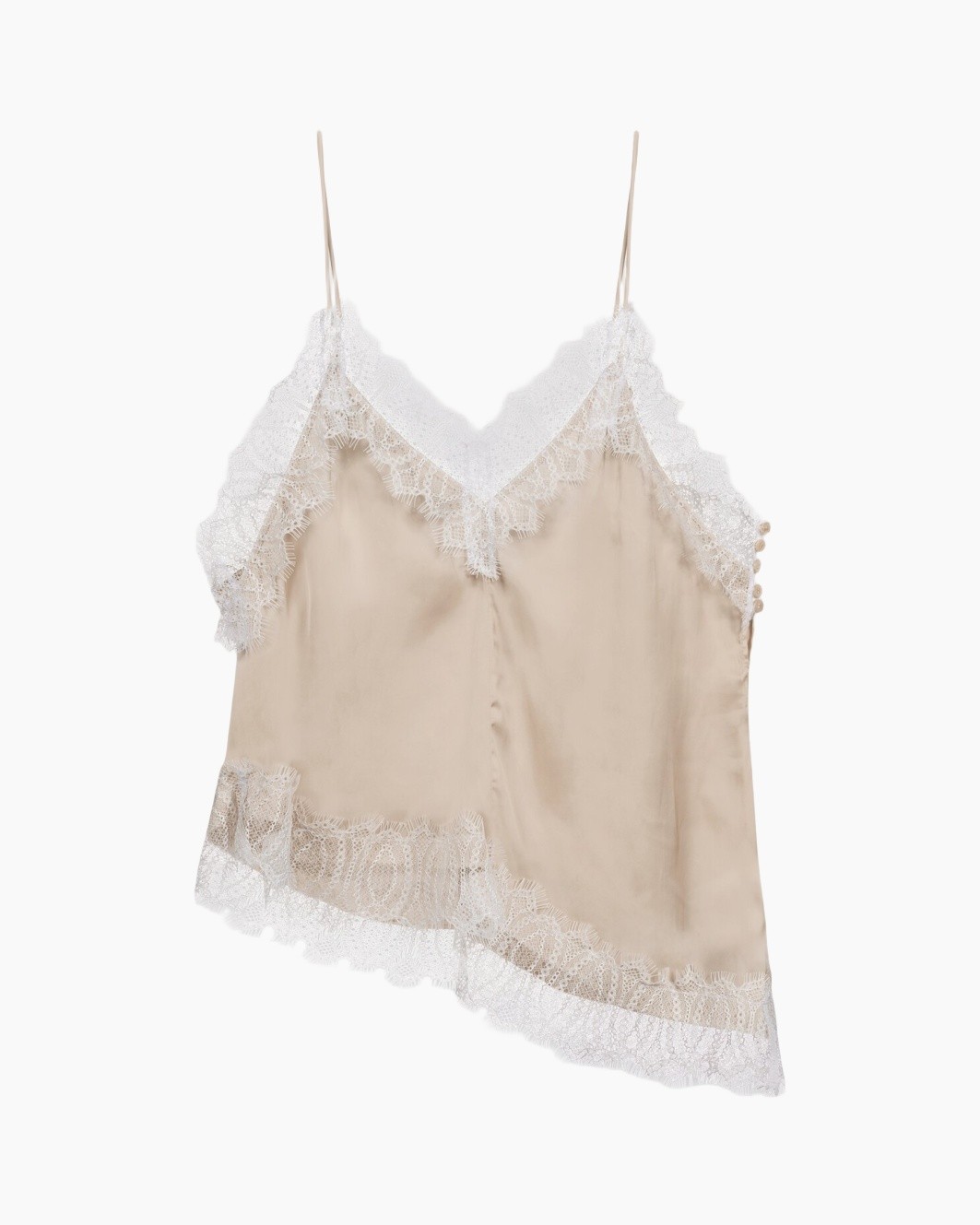 lace trim, camisole, beige, spaghetti straps, slip dress