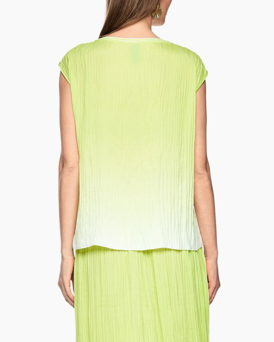 top, blouse, layered, lime, sheer