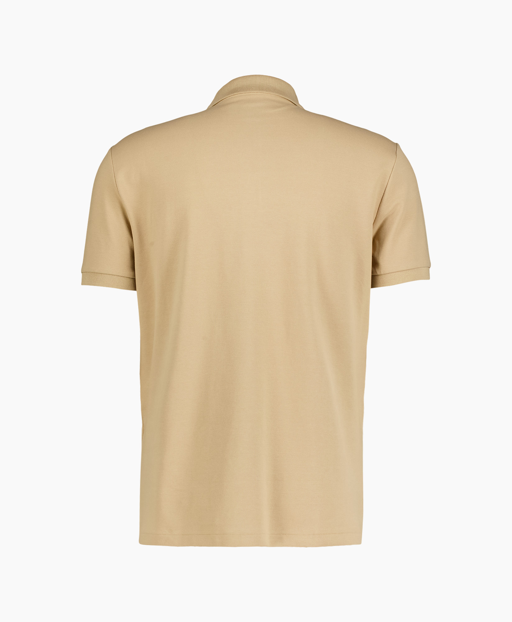 polo shirt, beige, short sleeve, cotton, plain