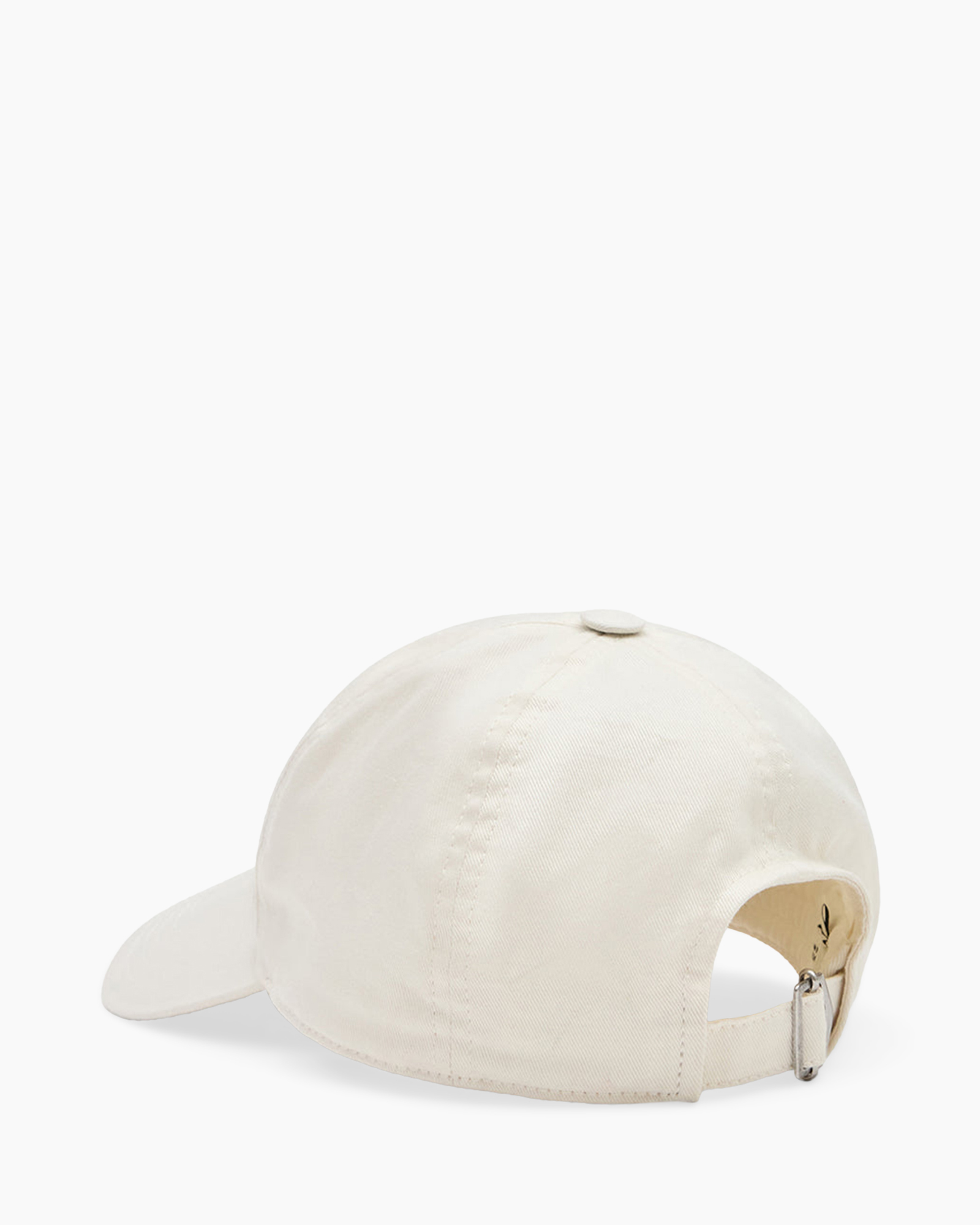 baseball cap, adjustable strap, back view, canvas, cream color