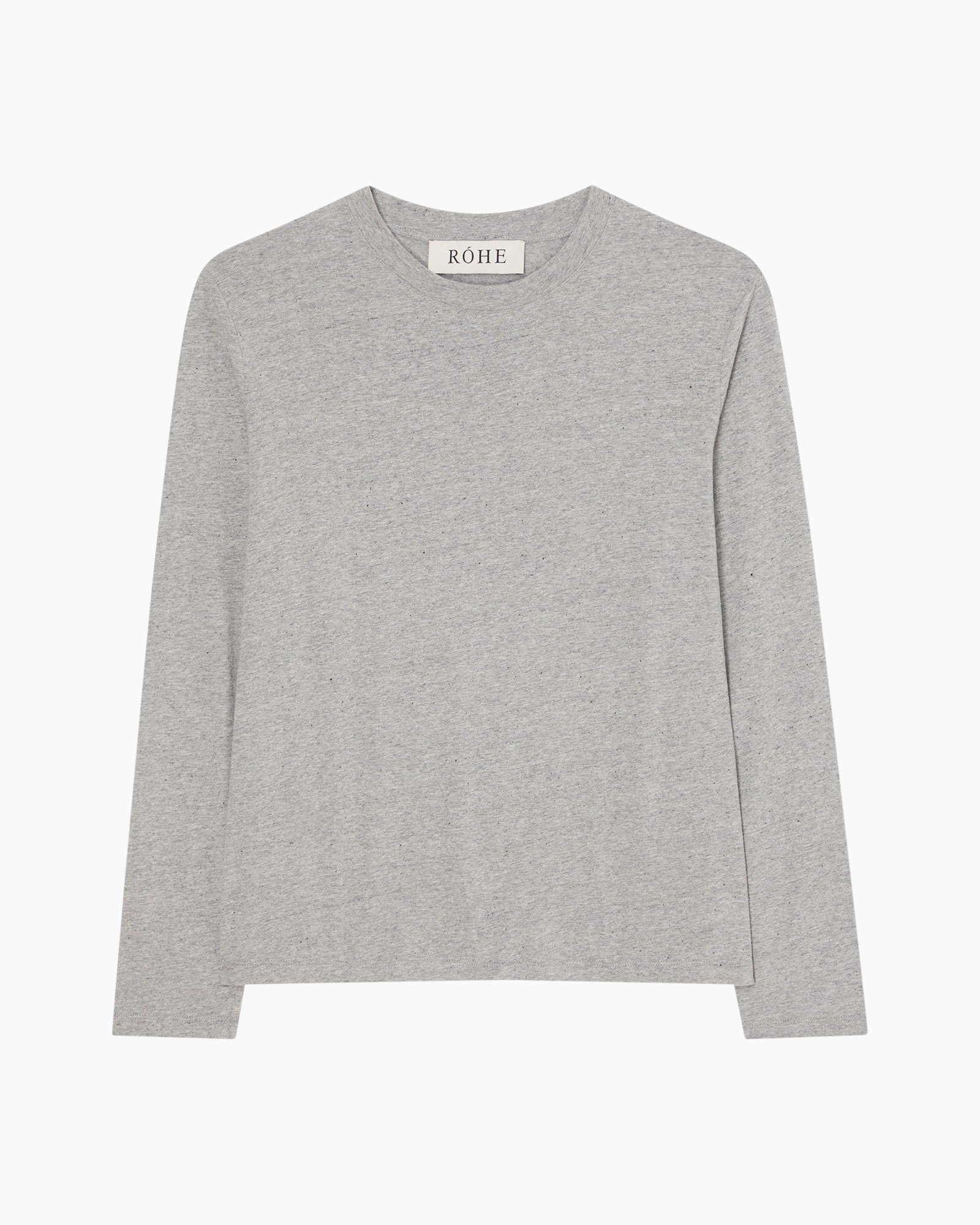 crewneck, long-sleeve, gray, knit, top
