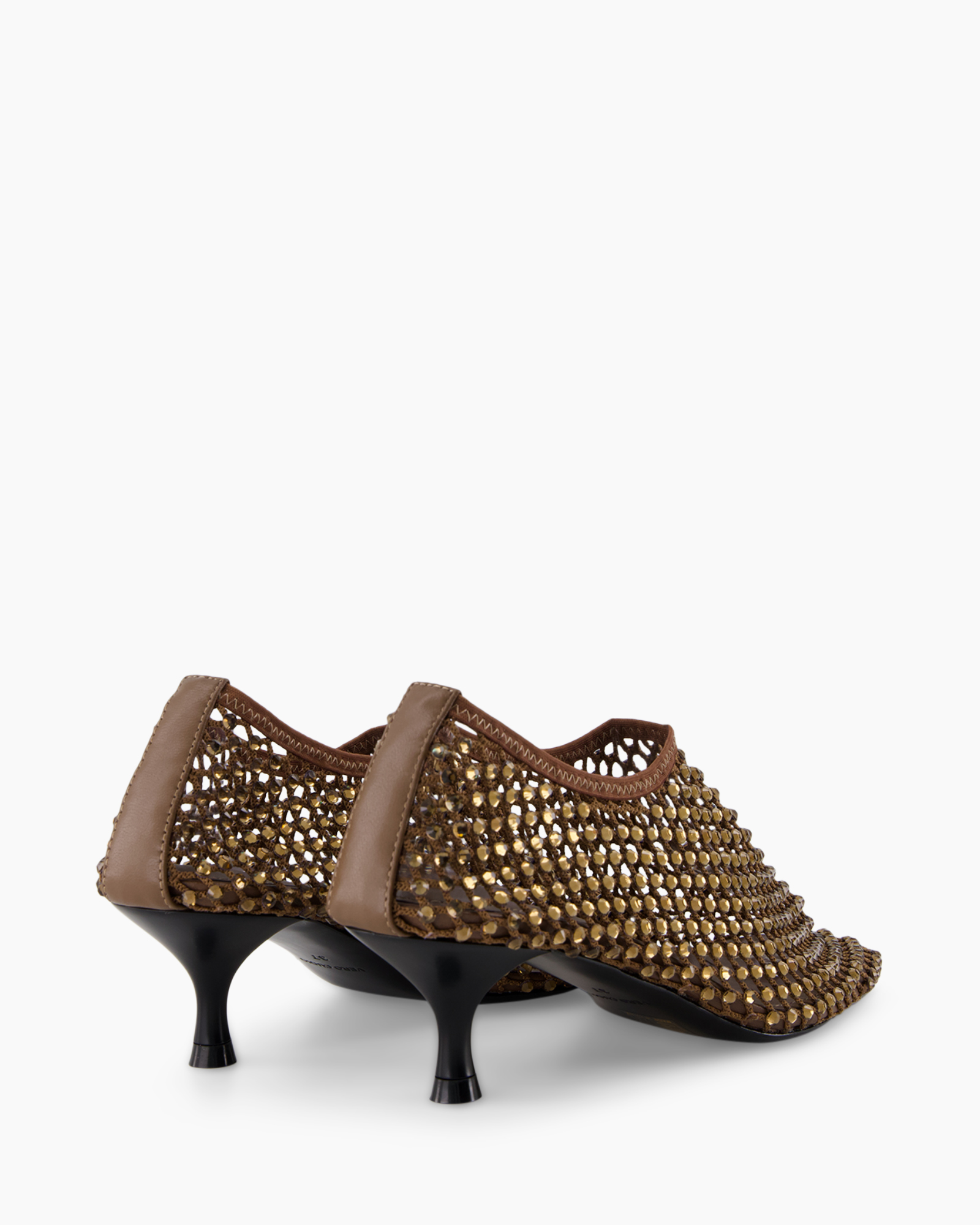 shoes, heel, peep-toe, studded, mesh