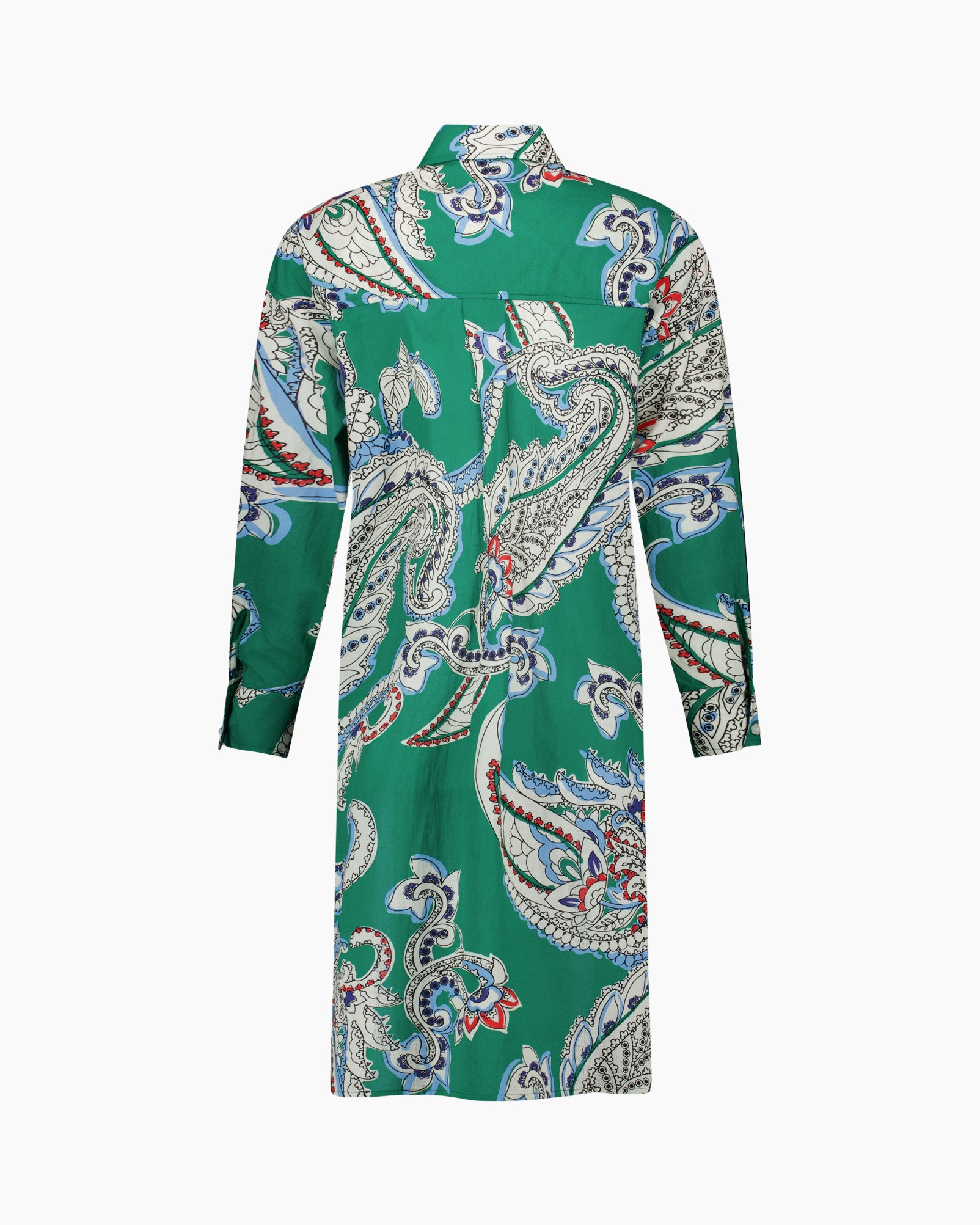 shirt, dress, paisley, long-sleeve, green