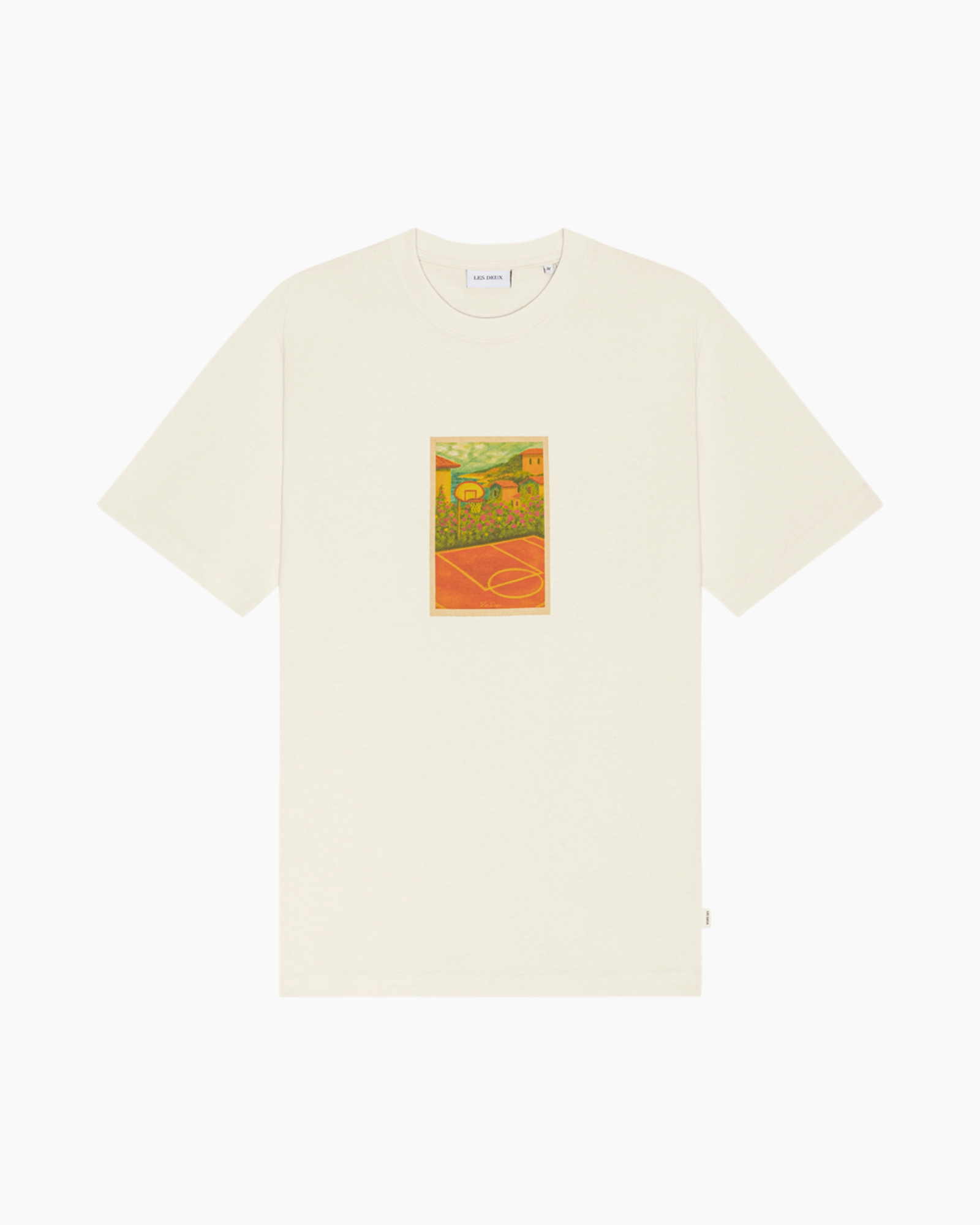 tshirt, graphic, short-sleeve, cream, basketball court, art print