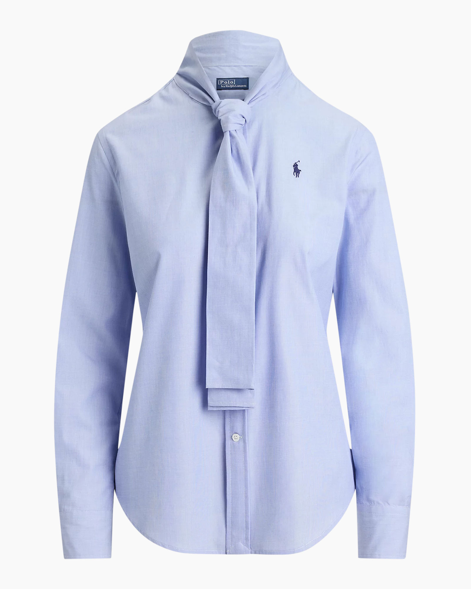 shirt, blouse, polo shirt, light blue, tie-front, long-sleeve