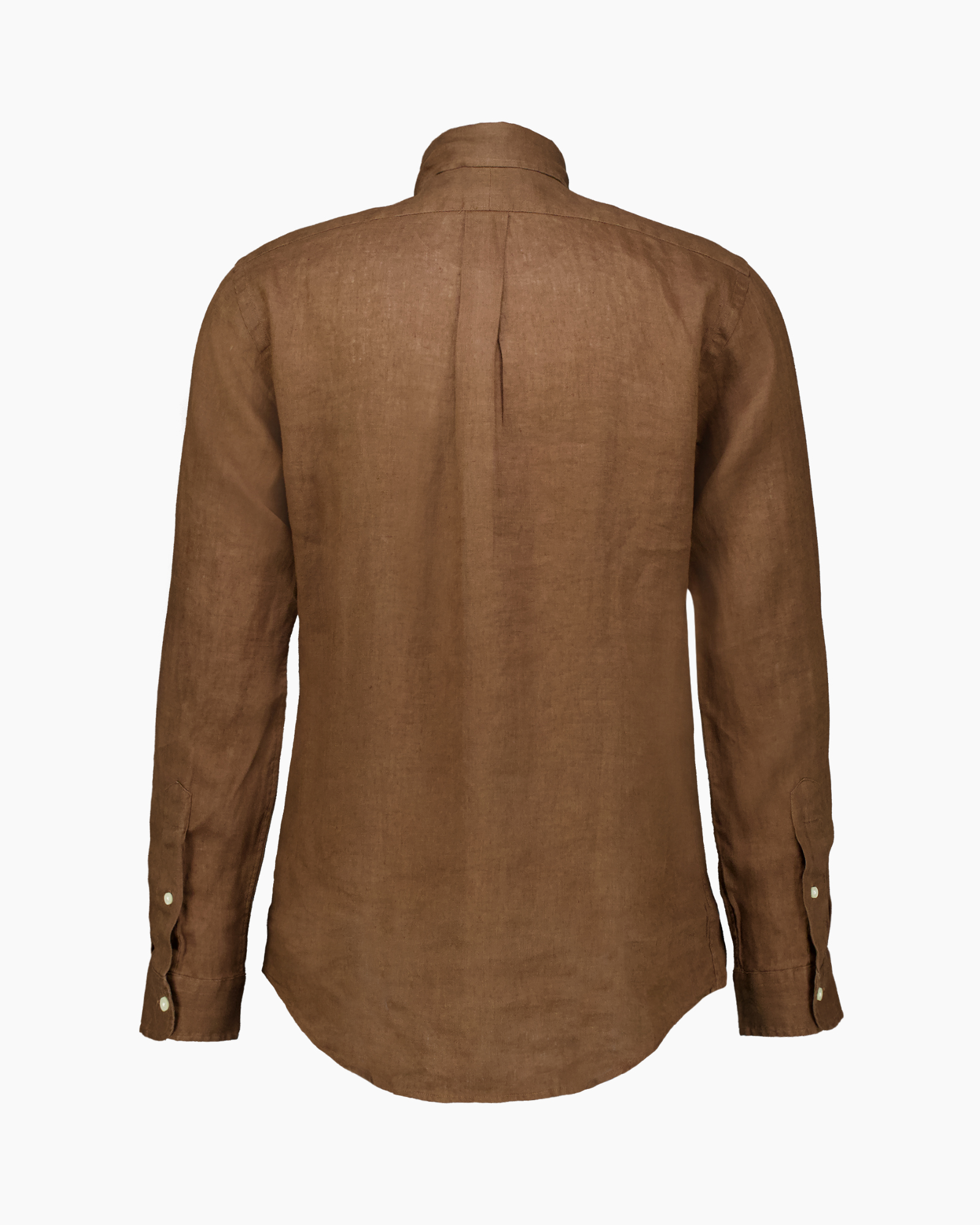 linen, button-down, long-sleeve, brown, polo-logo