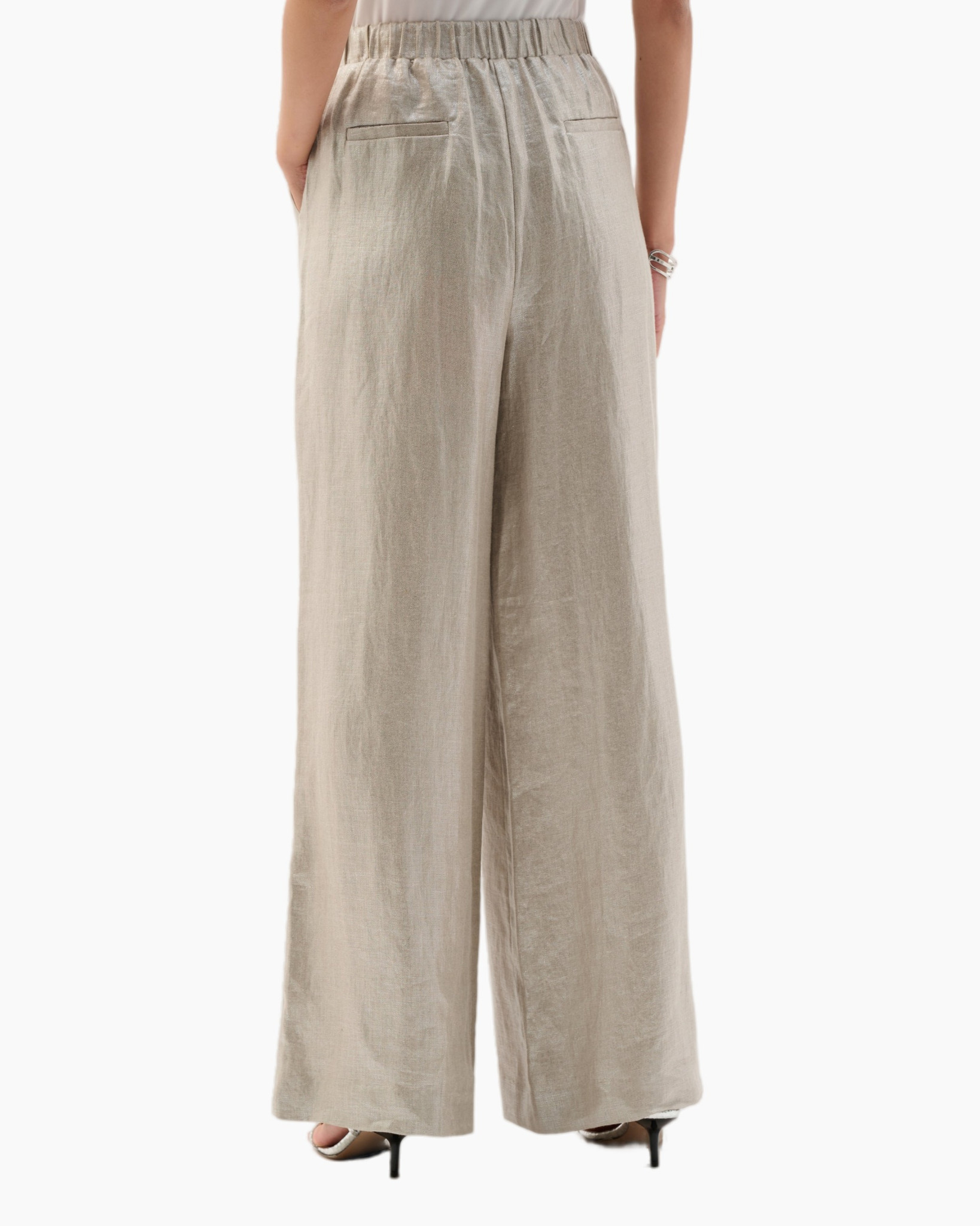 pants, wide-leg, linen, beige, trousers
