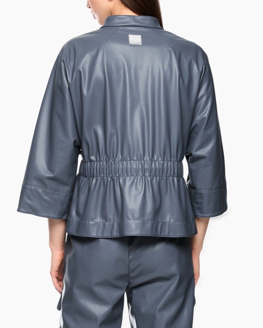jacket, top, padded, elastic_waist, leather_like
