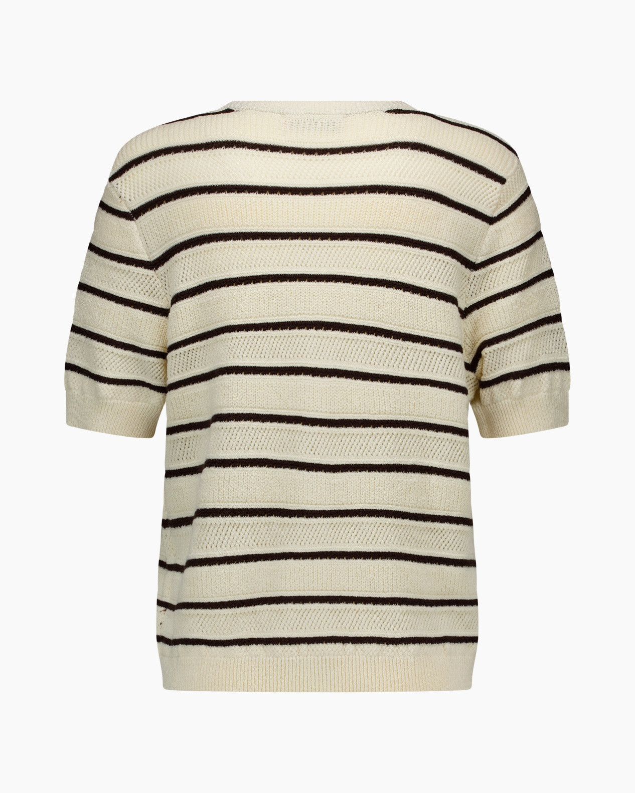 cardigan, striped, knit, short-sleeve, button-up