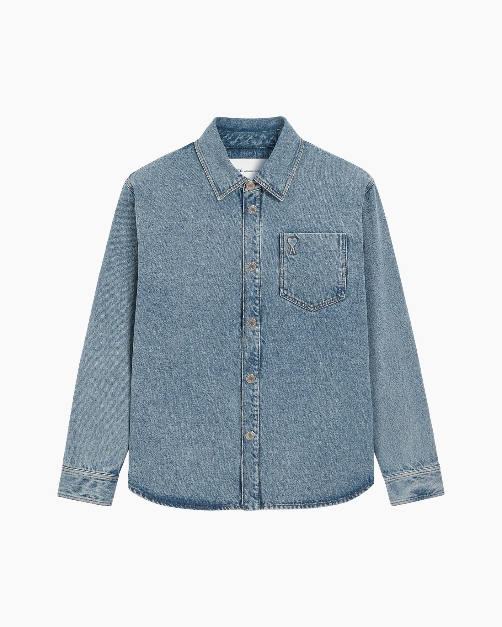 denim, shirt, jeans jacket?, blue, pocket