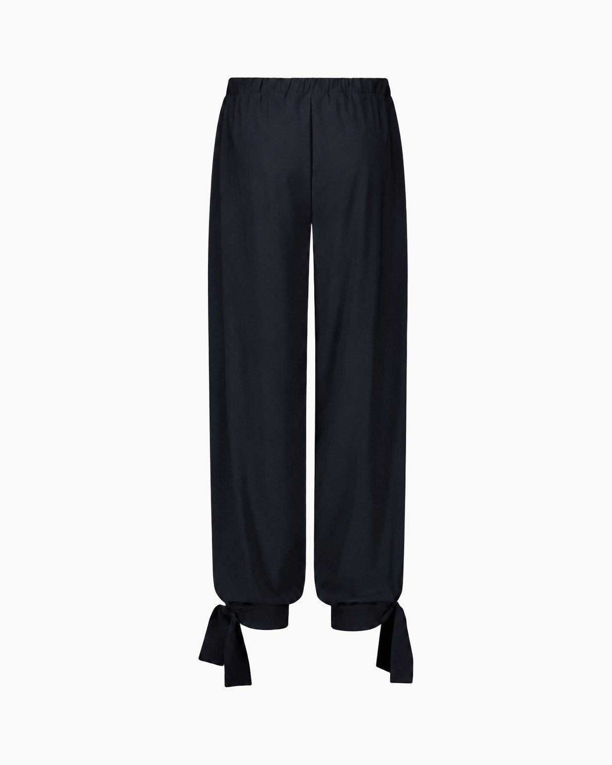 pants, drawstring, black, tapered, ankle-ties