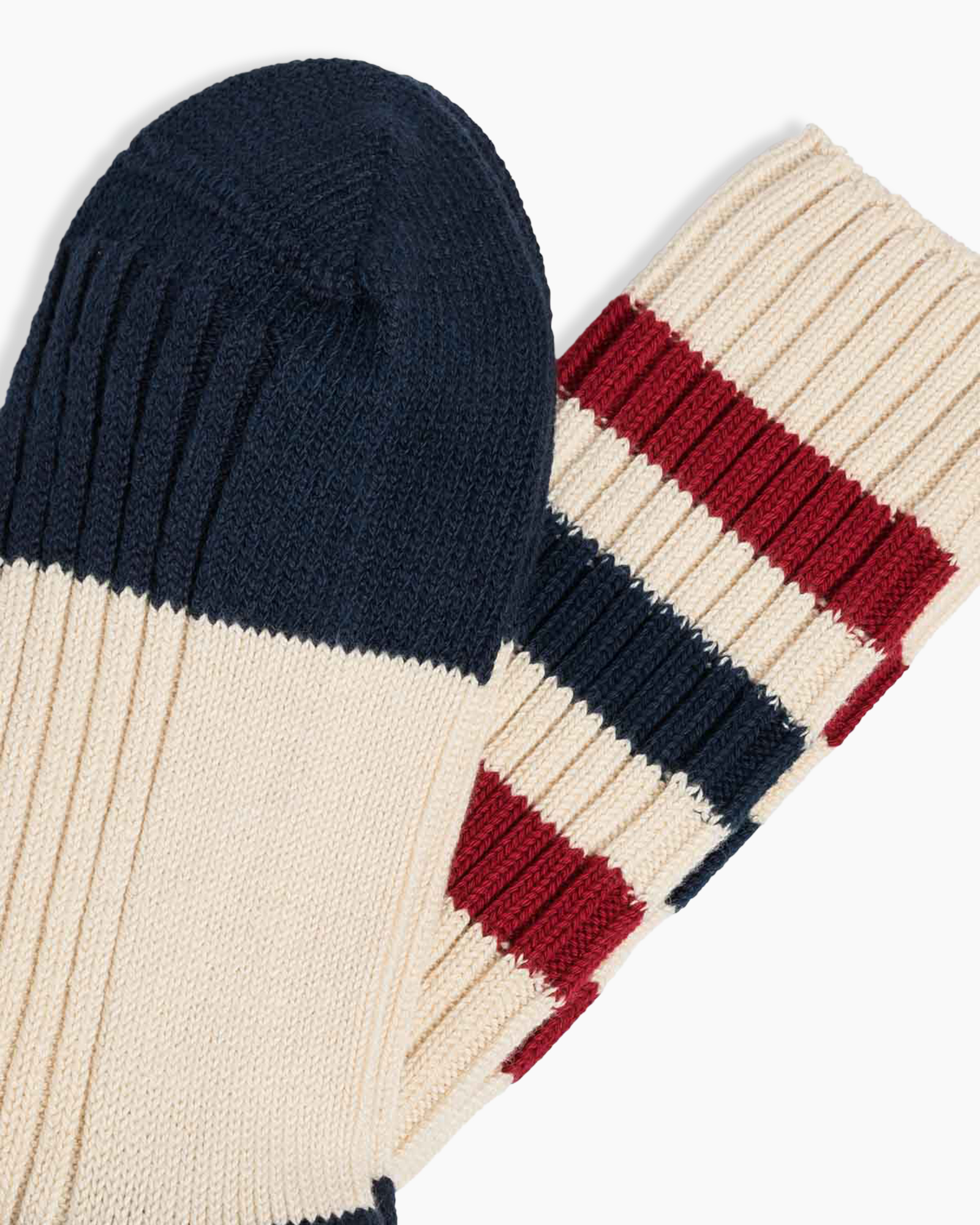 socks, kneehigh, striped, crew, beige