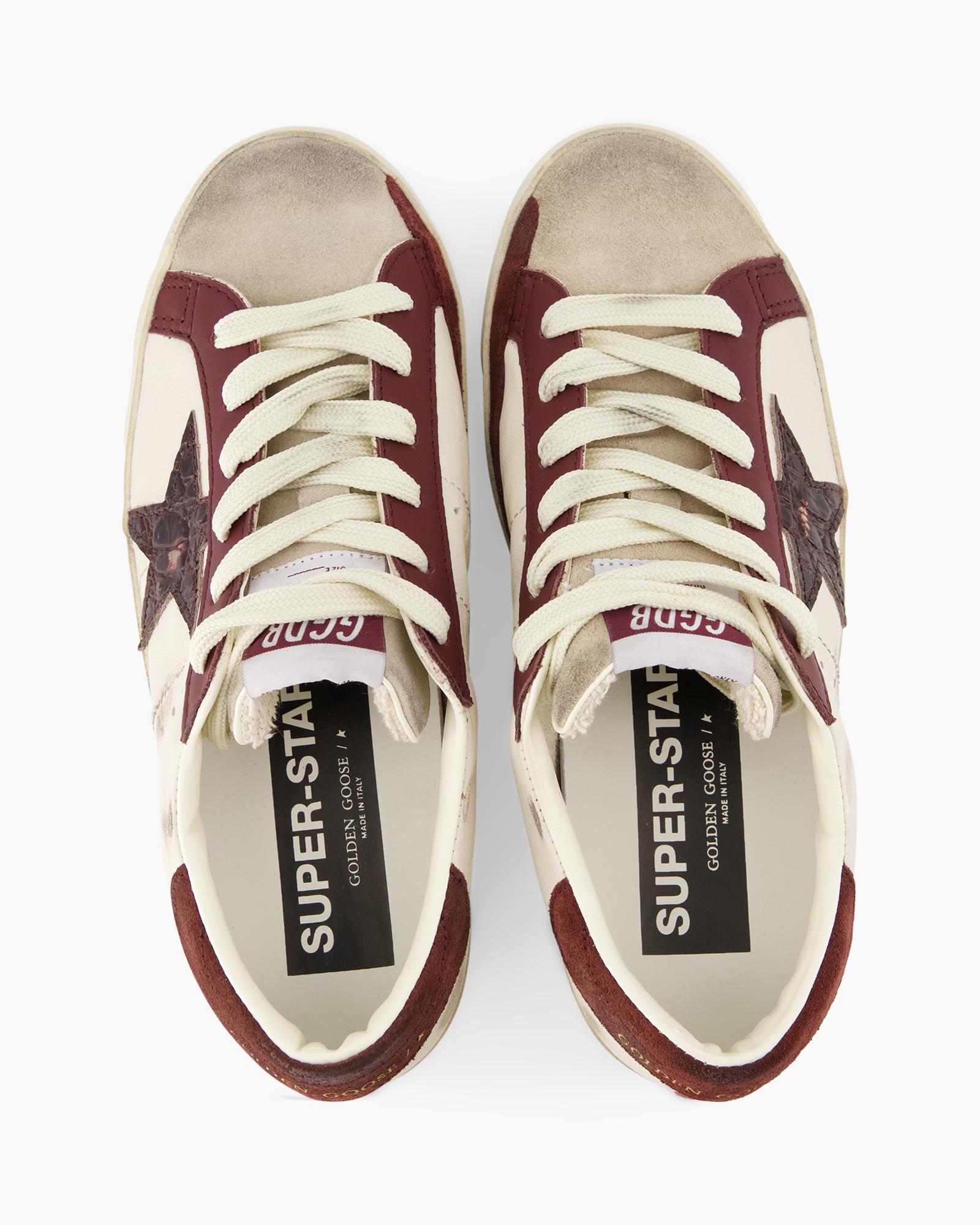 sneakers, high-top, logo-less, lace-up, two-tone maroon