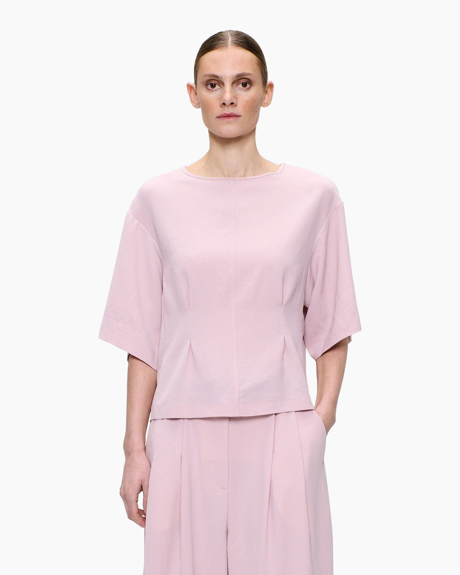 Top Japenese Crepe Tee Roze