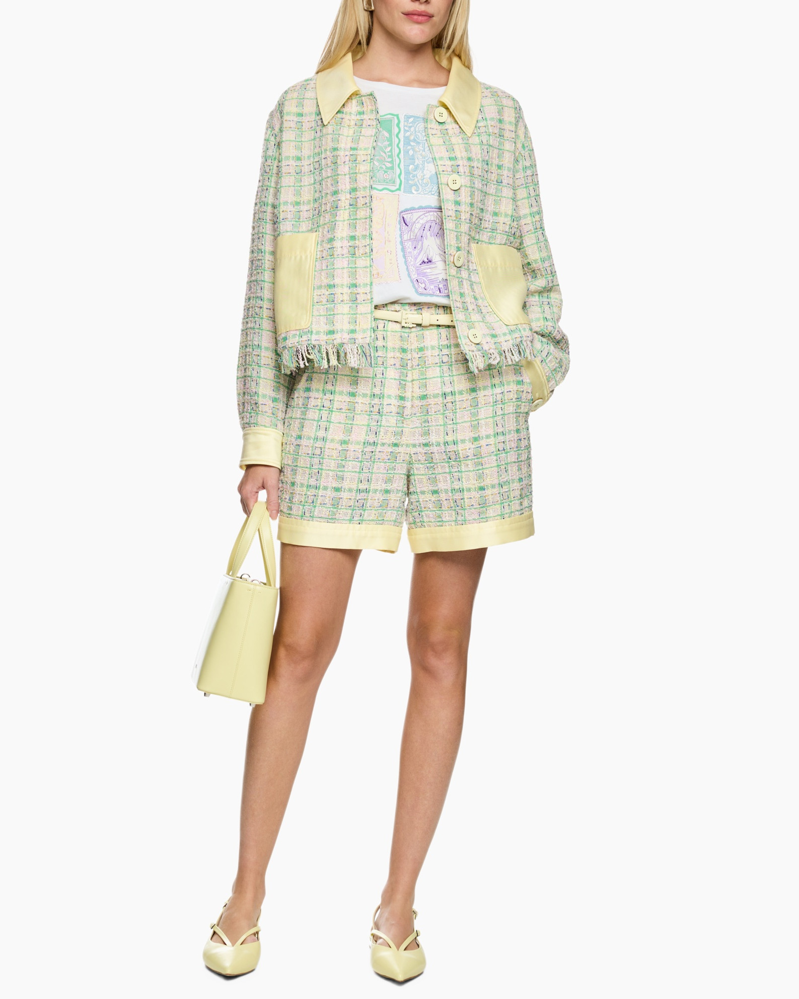 Coat, Handbag, Linen, Skirt, Person