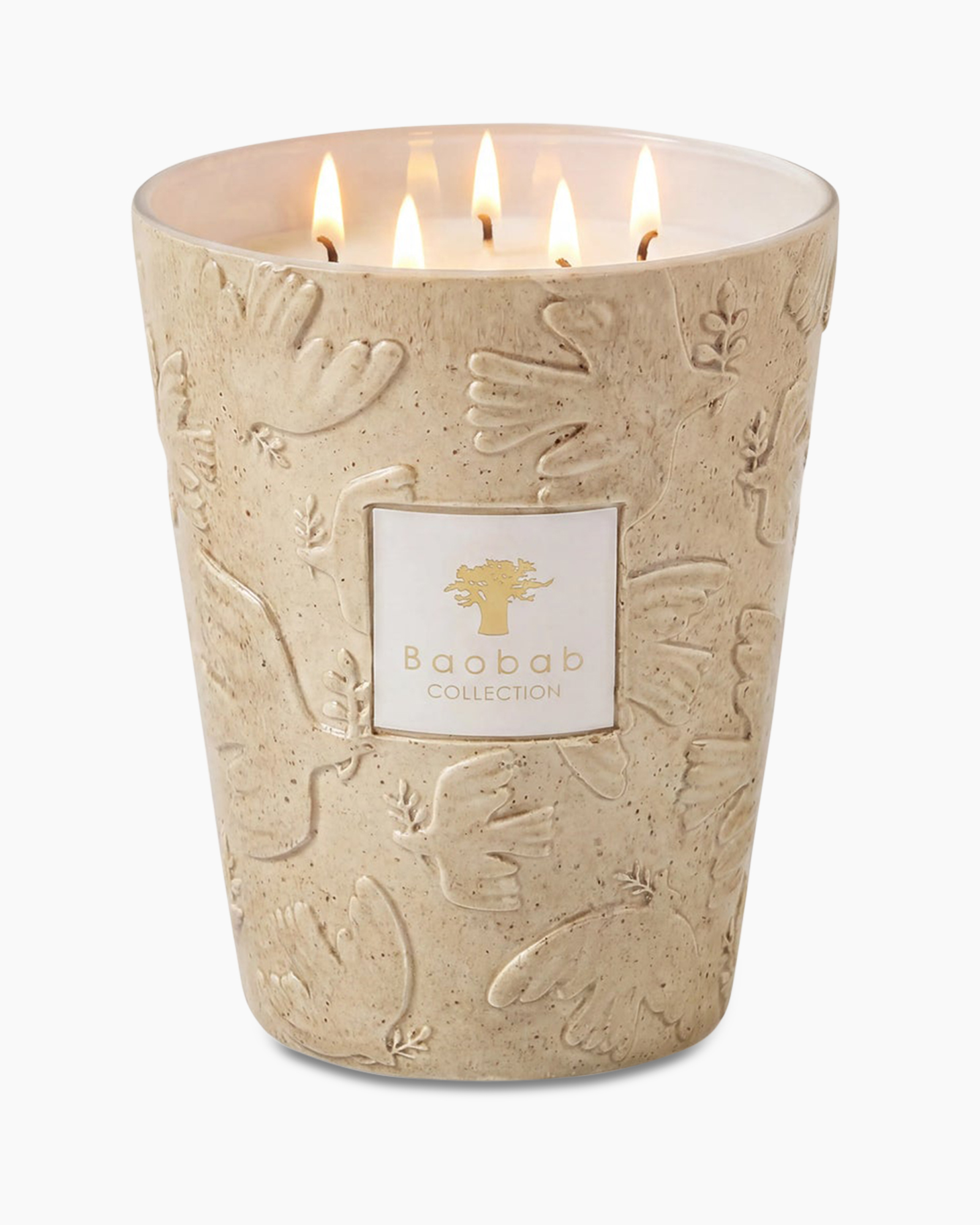 candle, ceramic, beige, textured, Baobab Collection