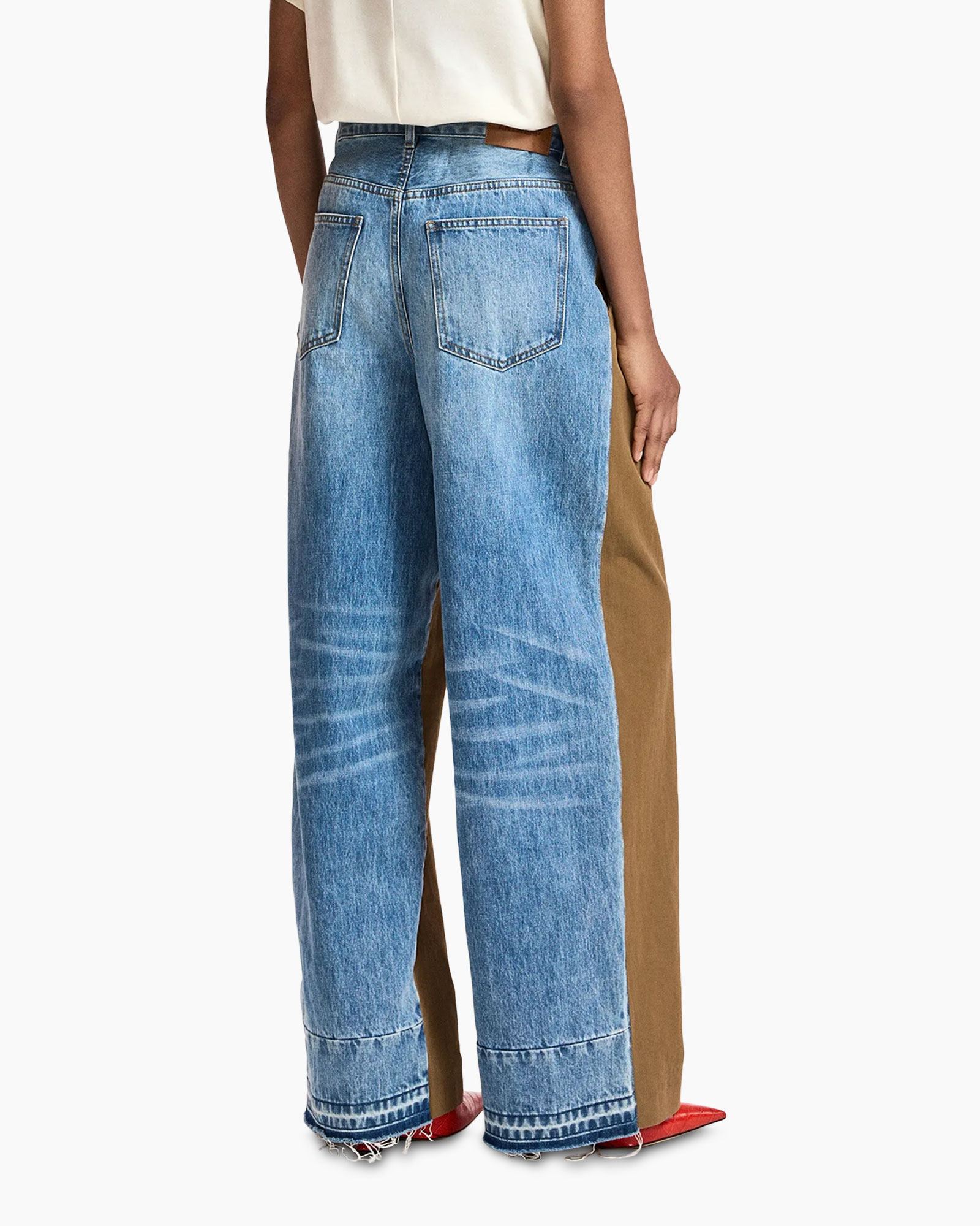 jeans, denim, back view, patch pockets, flare legs