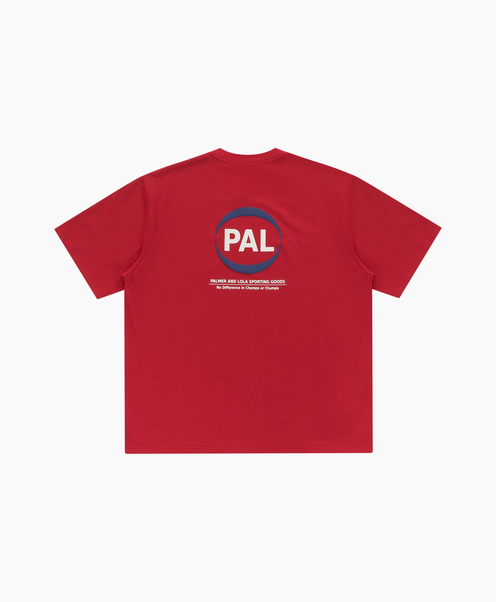 t-shirt, short sleeve, red, logo patch, round neck