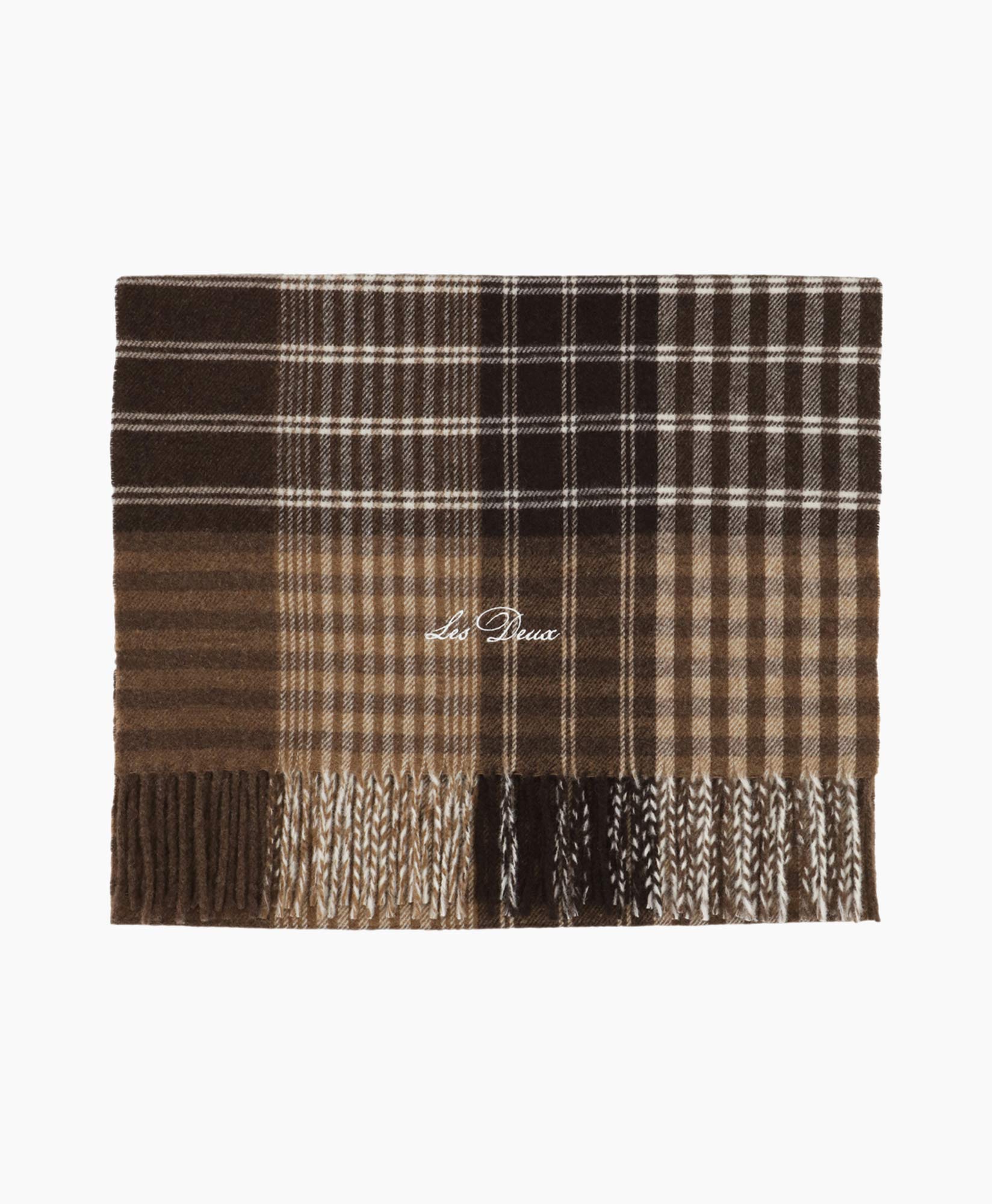 scarf,  plaid,  brown,  wool,  fringed