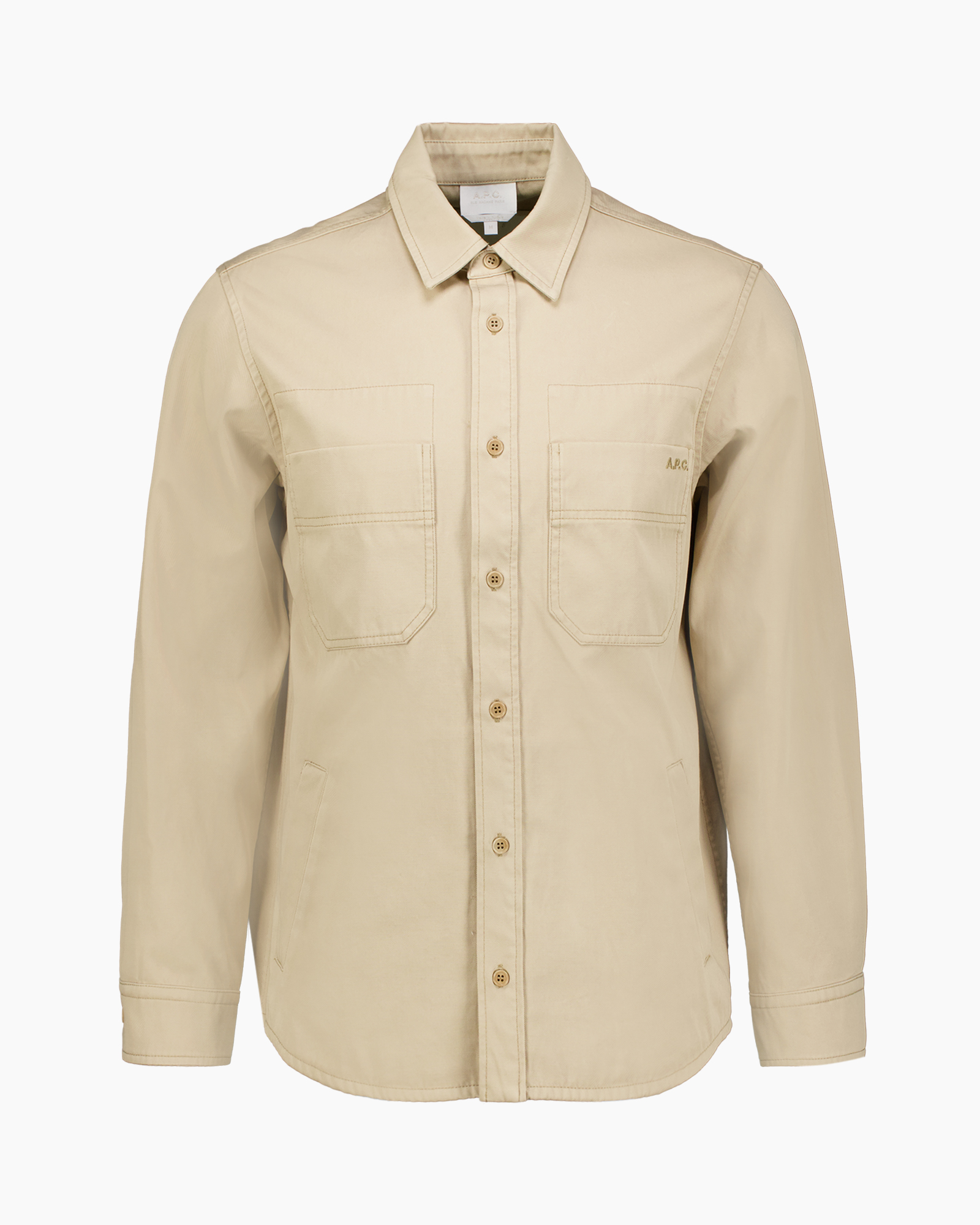 shirt, beige, field jacket, pockets, buttoned