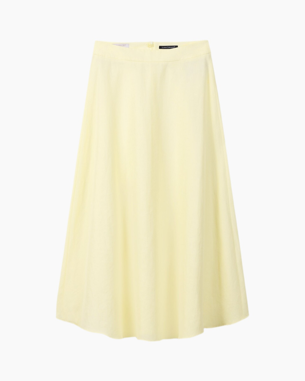 skirt, long skirt, yellow, linen, plain