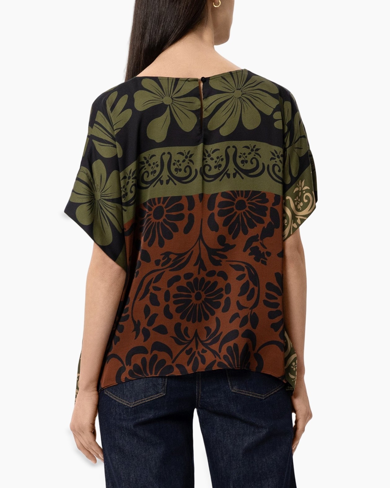 top, blouse, kimono, patterned, short-sleeve