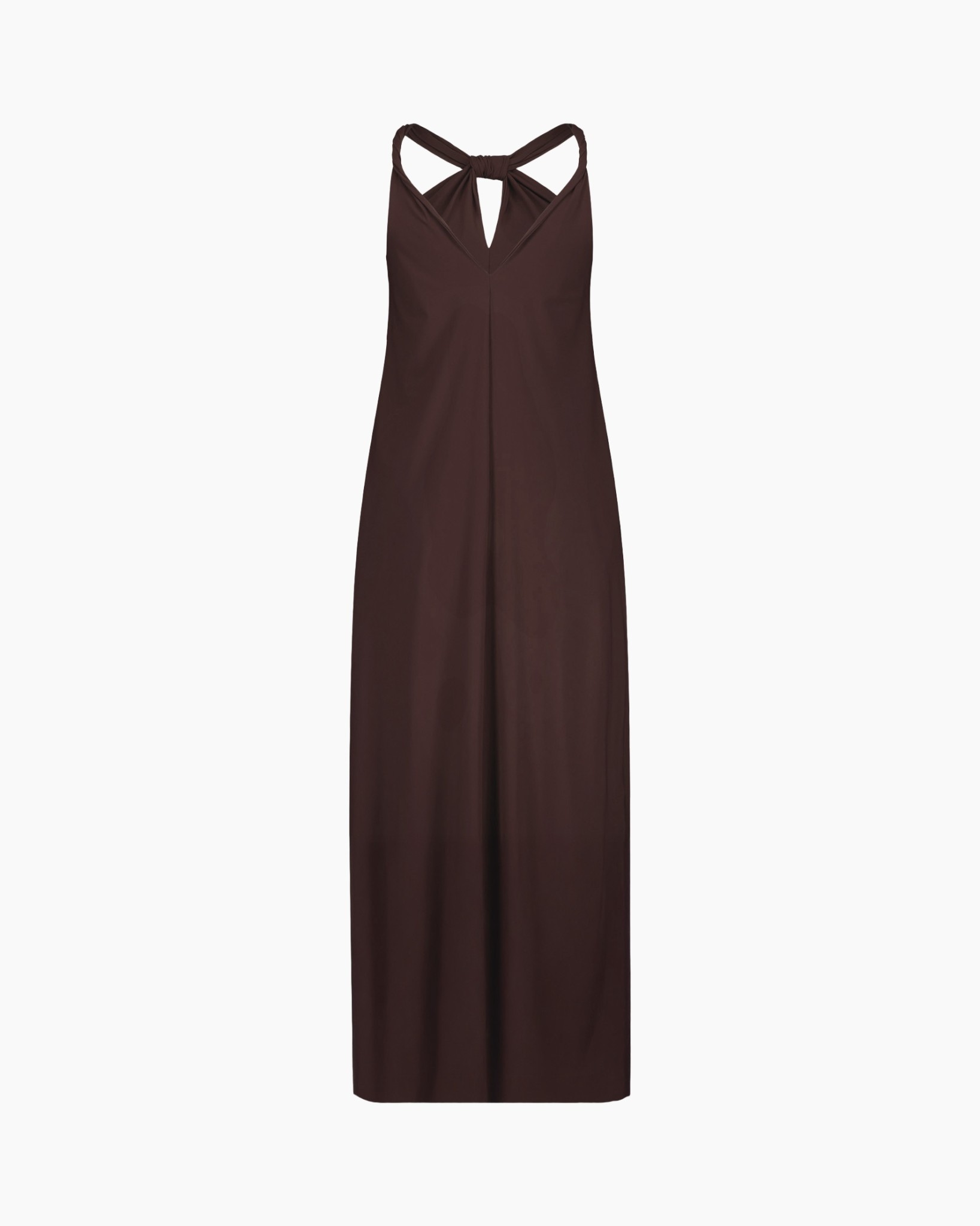 dress, maxi dress, sleeveless, brown, twist strap