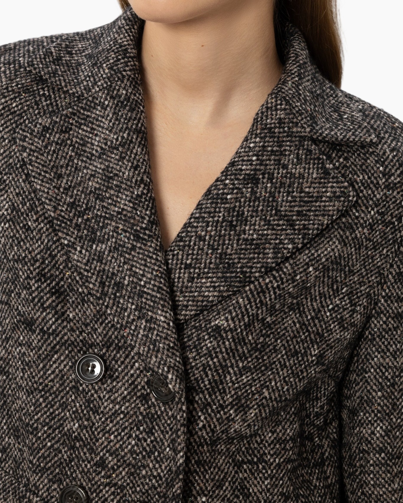 coat, herringbone, blazer, double-breasted, collar