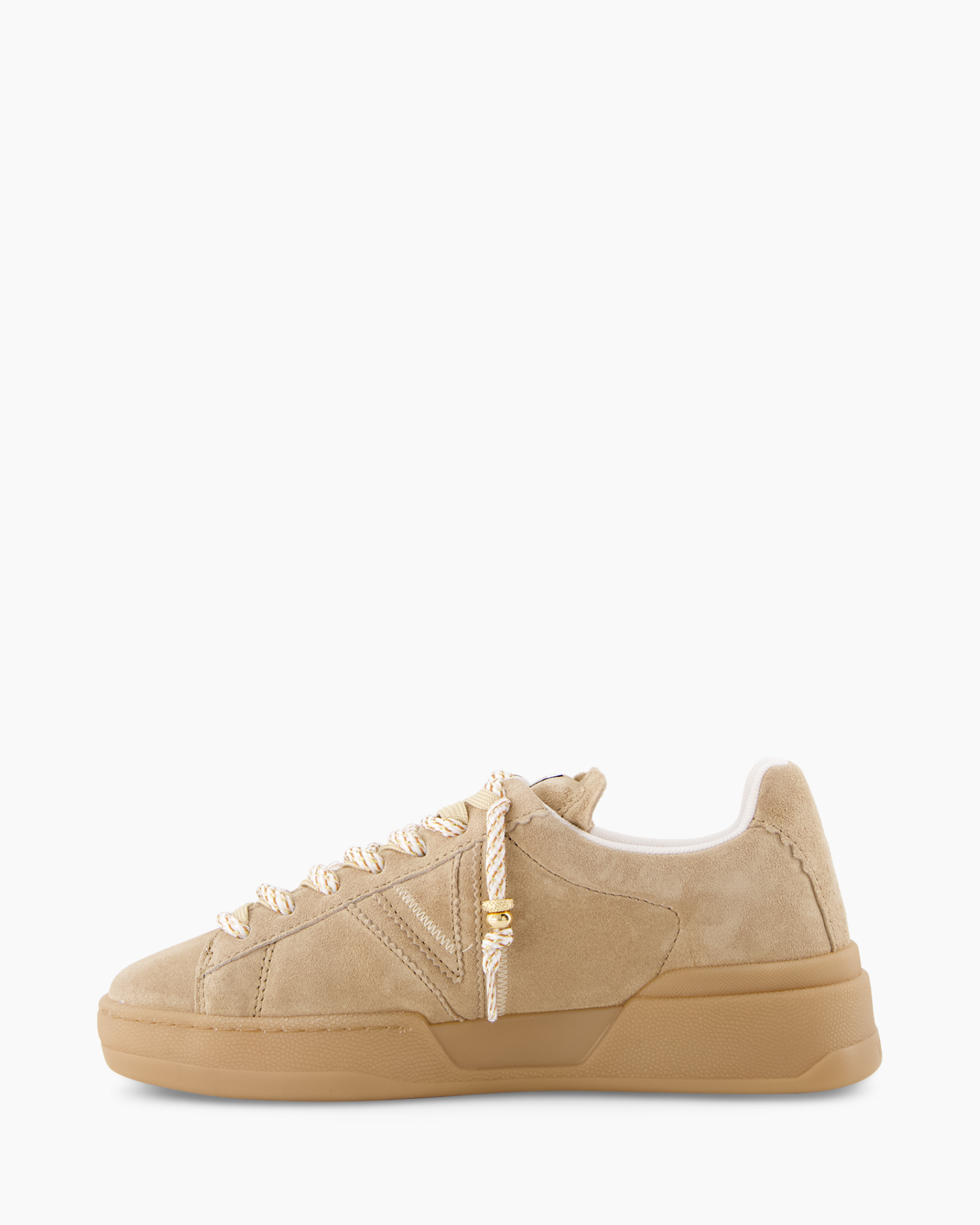 sneaker, suede, beige, low-cut, lace-up