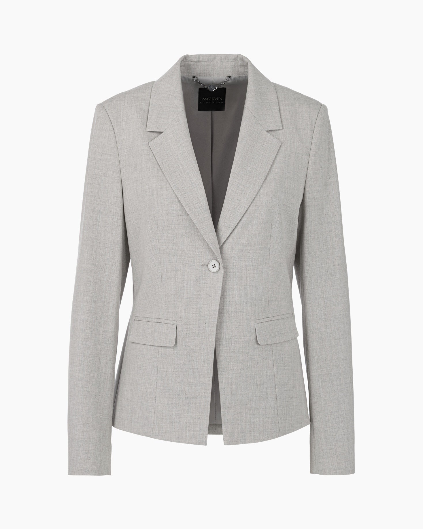 blazer, women's blazer, linen blend, light gray, single button