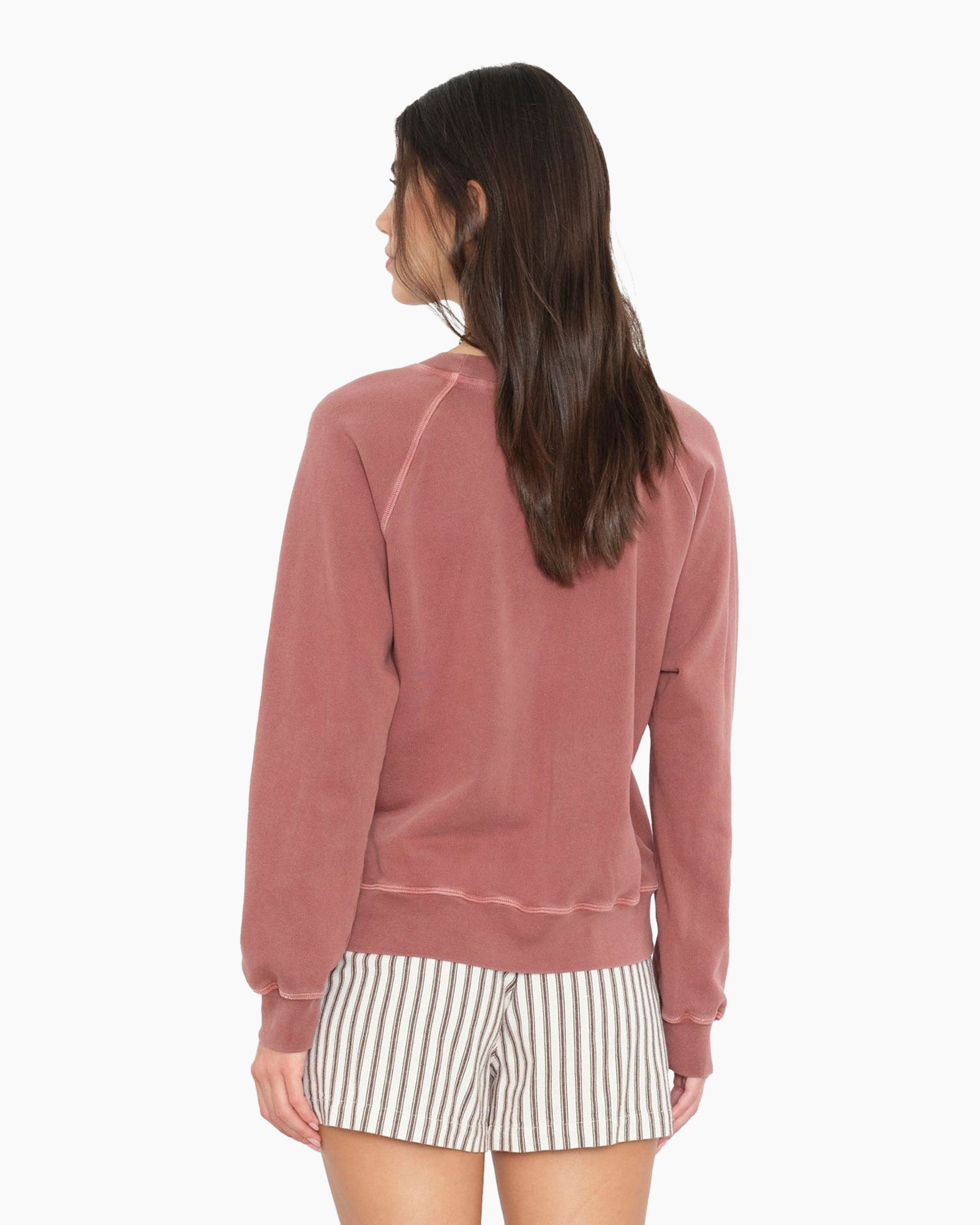 crewneck, sweatshirt, rose, long sleeves, shorts