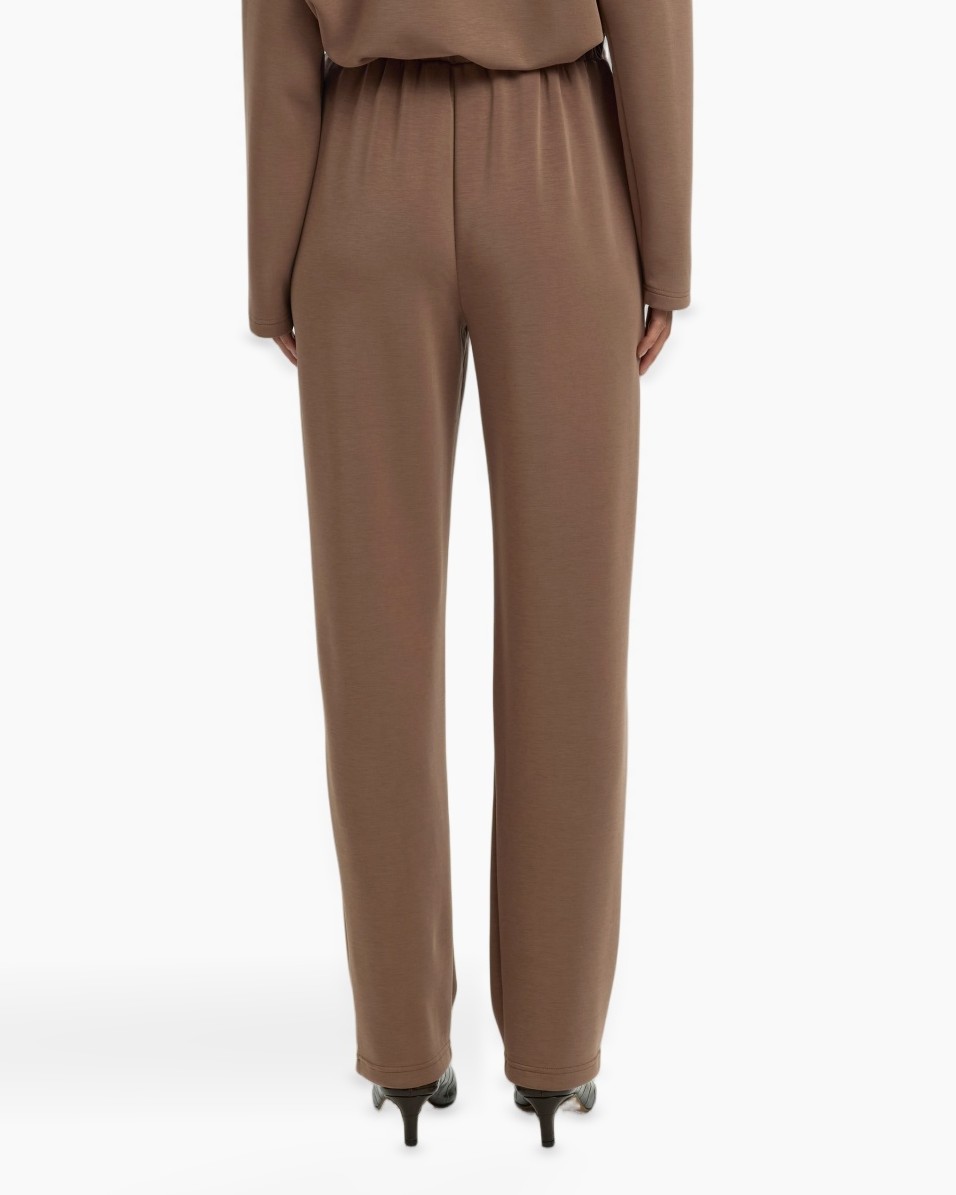 pants, trousers, brown, wide-leg, elastic-waist