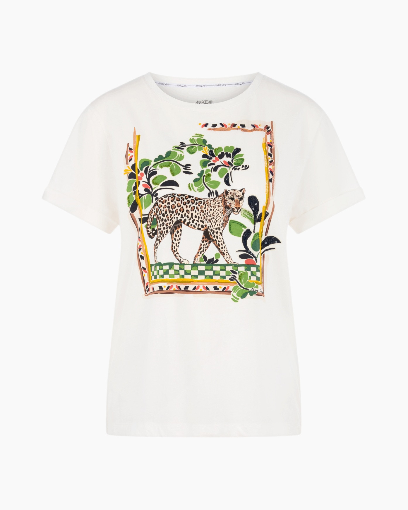 t-shirt, white, graphic, leopard, jungle print