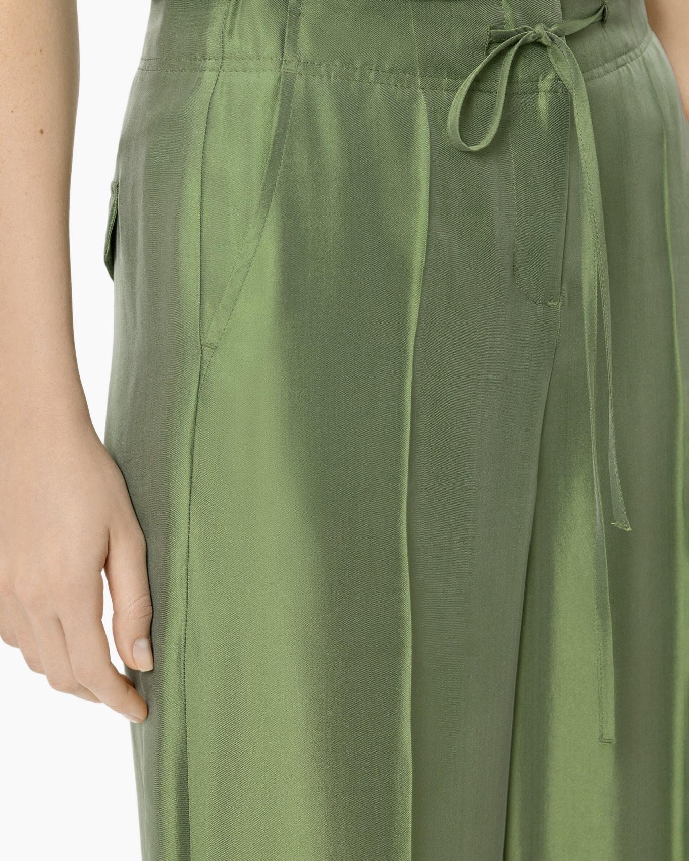 pants, green, drawstring, waistband, pockets