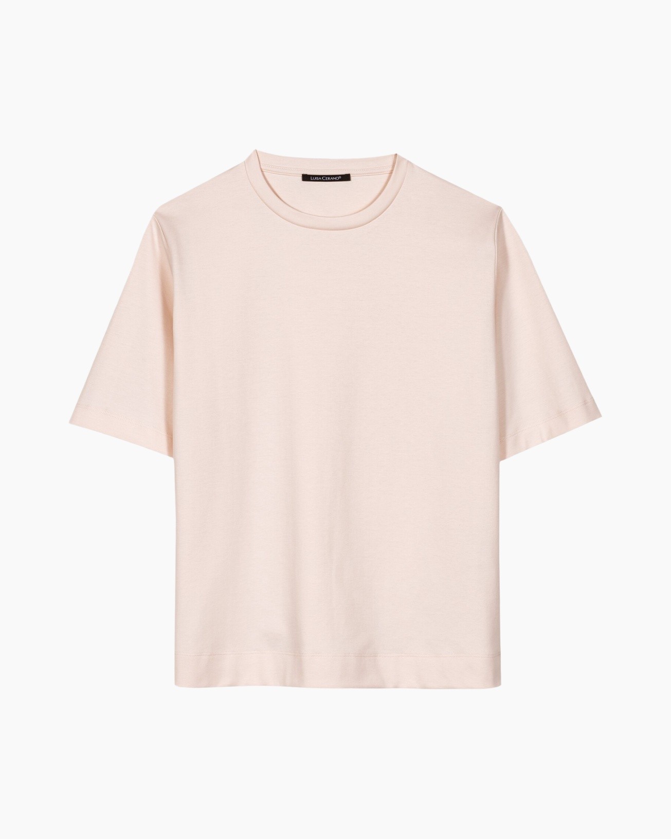 t-shirt, short-sleeve, peach, plain, cotton