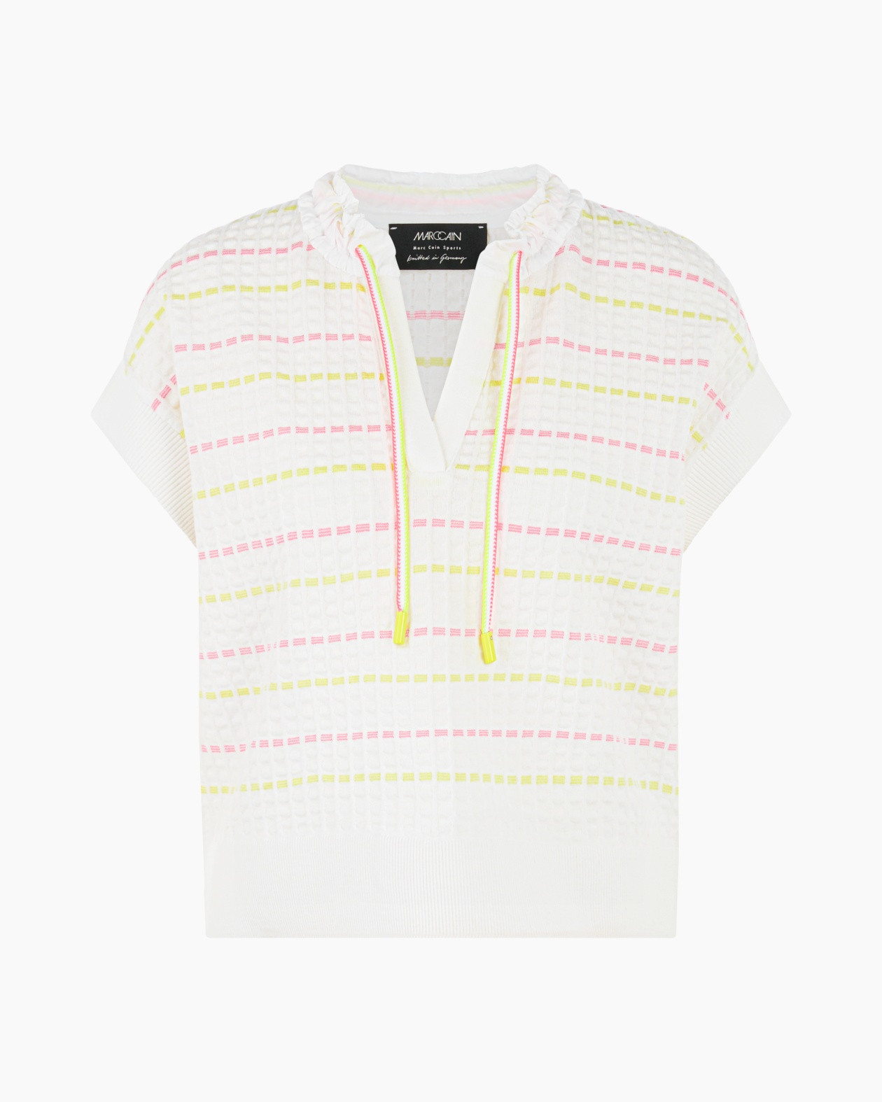 hoodie, pullover, knit, striped, neon accents