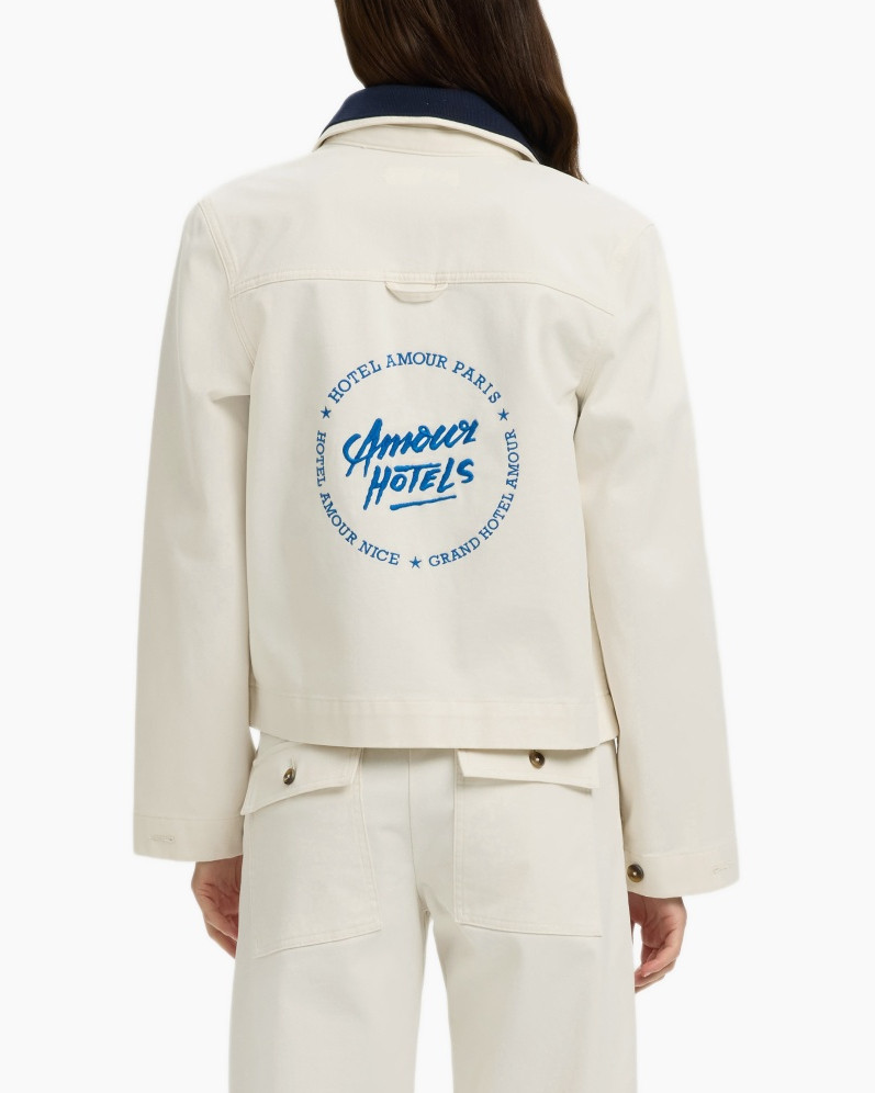 jacket, casual, beige, collared, pockets