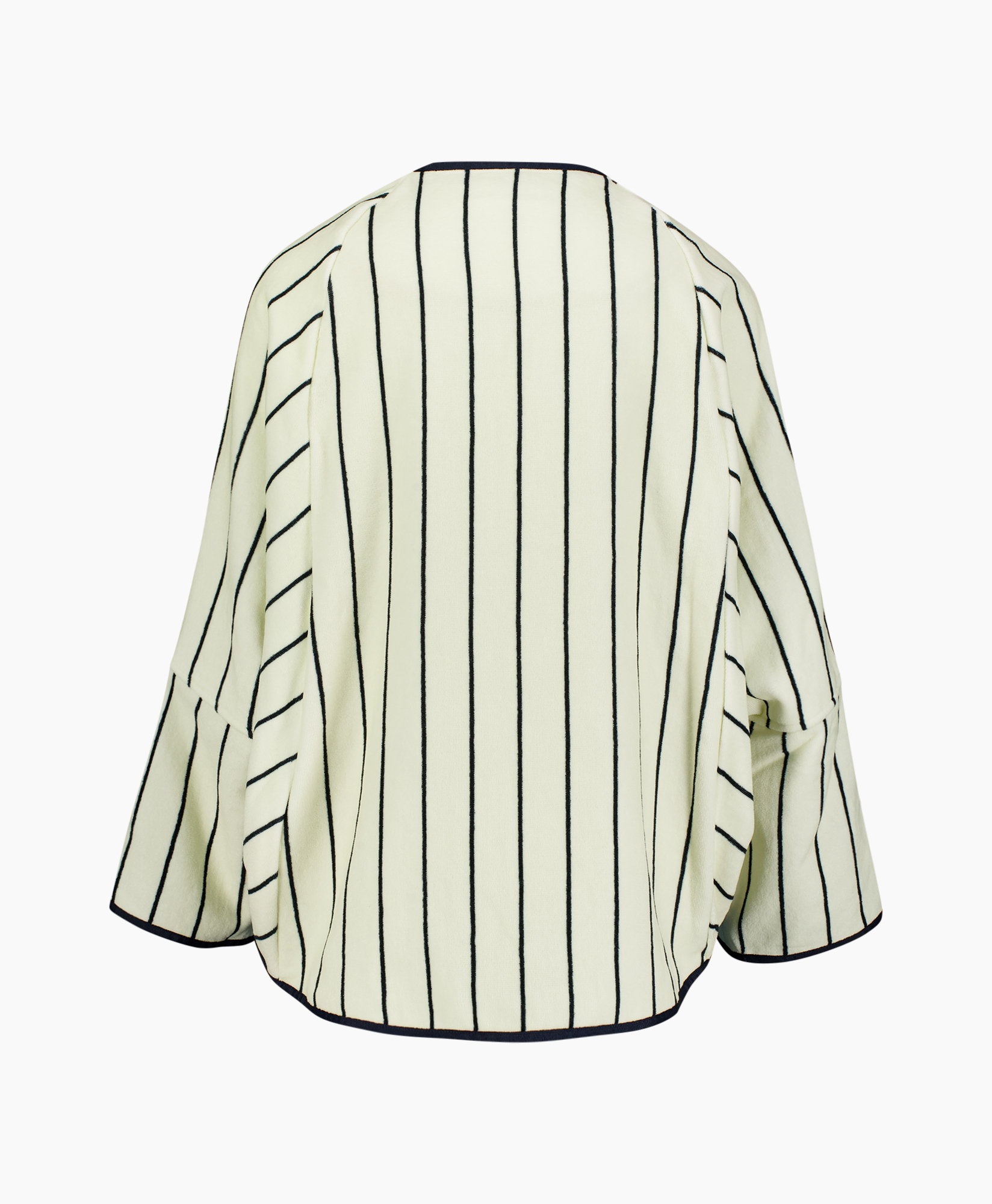 cardigan, striped, long sleeve, open front, cream black