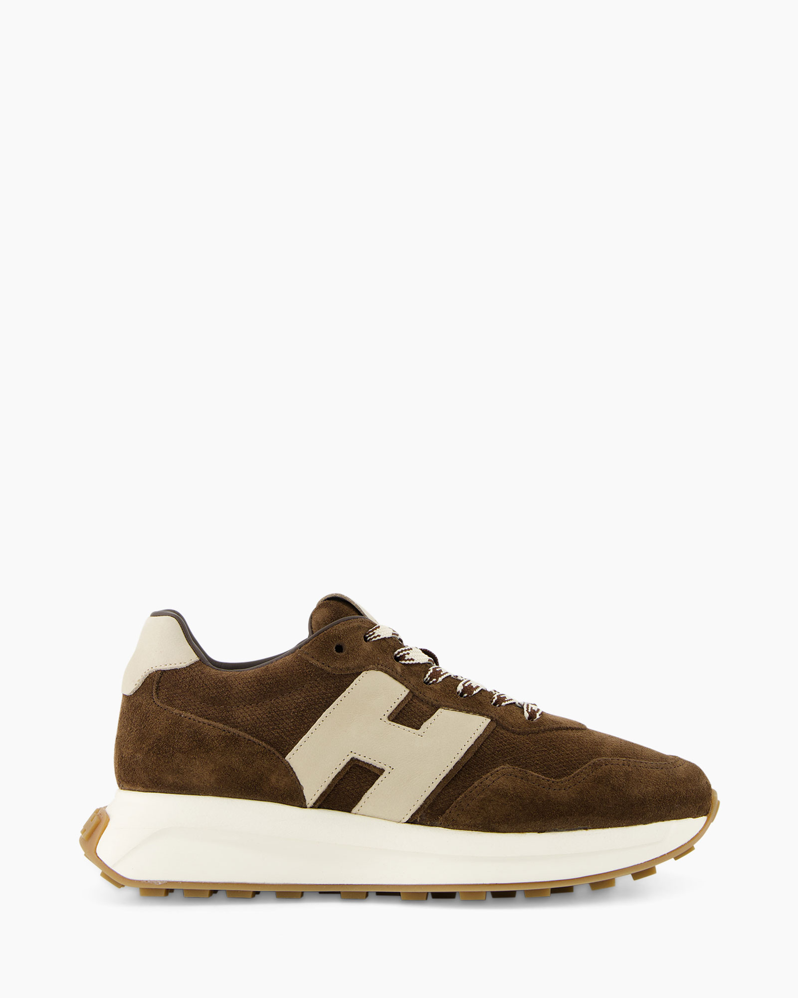 sneaker, brown, suede, athletic, lacing