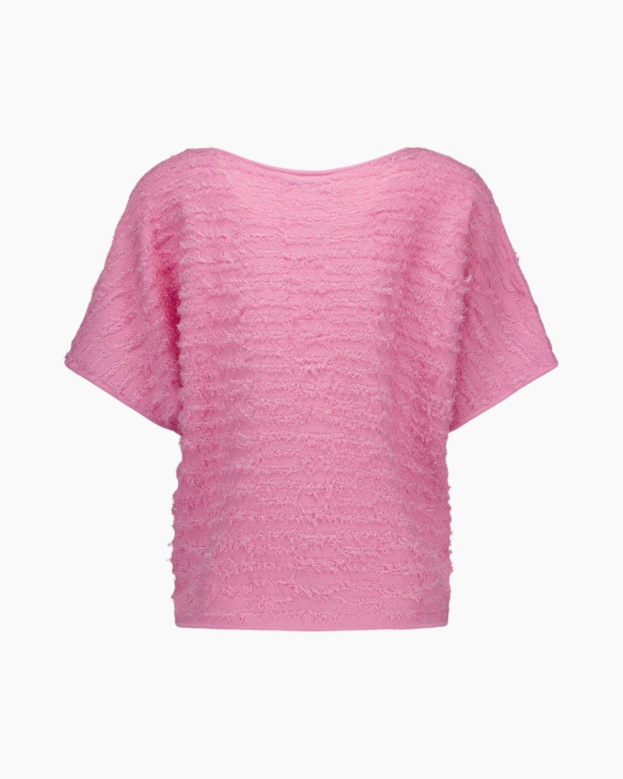 pink, t-shirt, textured, short-sleeve, loose-fit