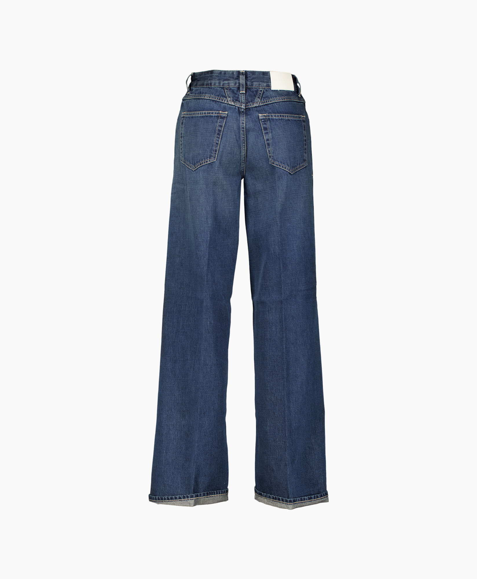 denim, jeans, wide-leg, back pockets, indigo