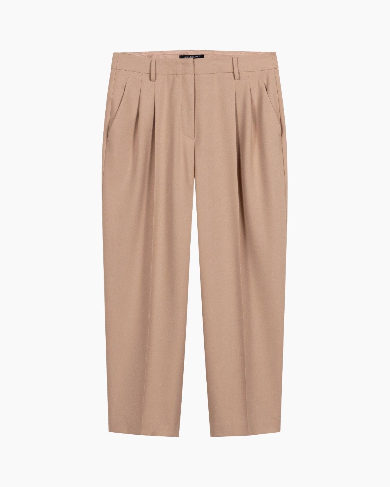 pants, trousers, beige, pleats, waistband