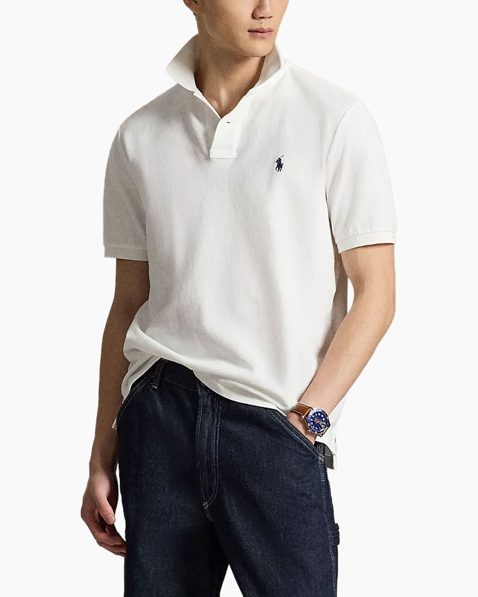 polo shirt,  white polo,  short sleeve,  cotton,  logo small