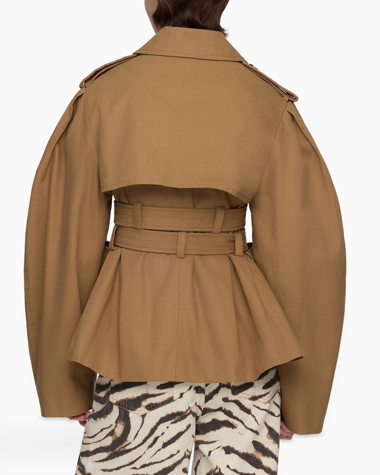 trench, belted, camel, double-breasted, epaulets