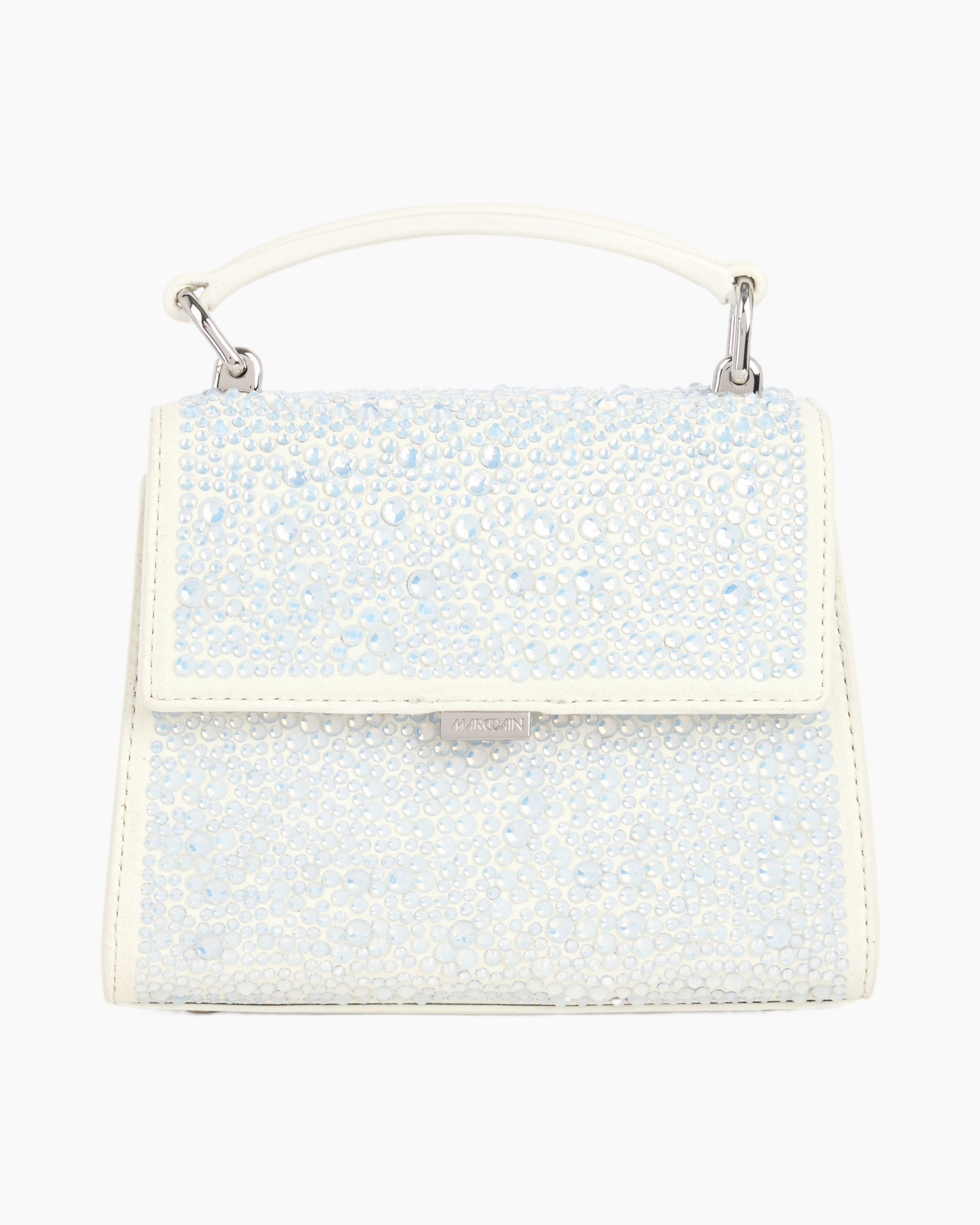 handbag, beaded, white, top-handle, purse