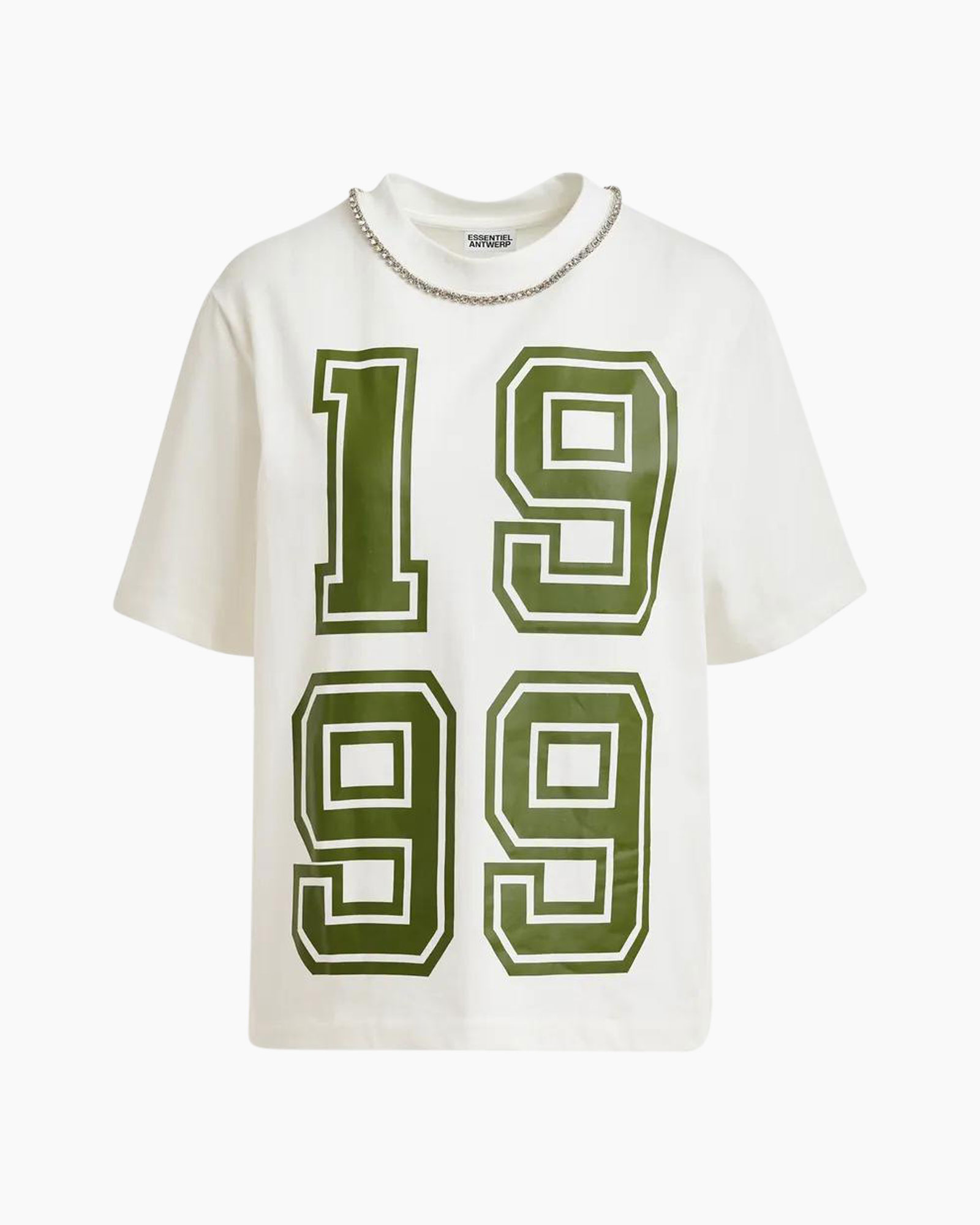 tshirt, graphic, number print, white, green