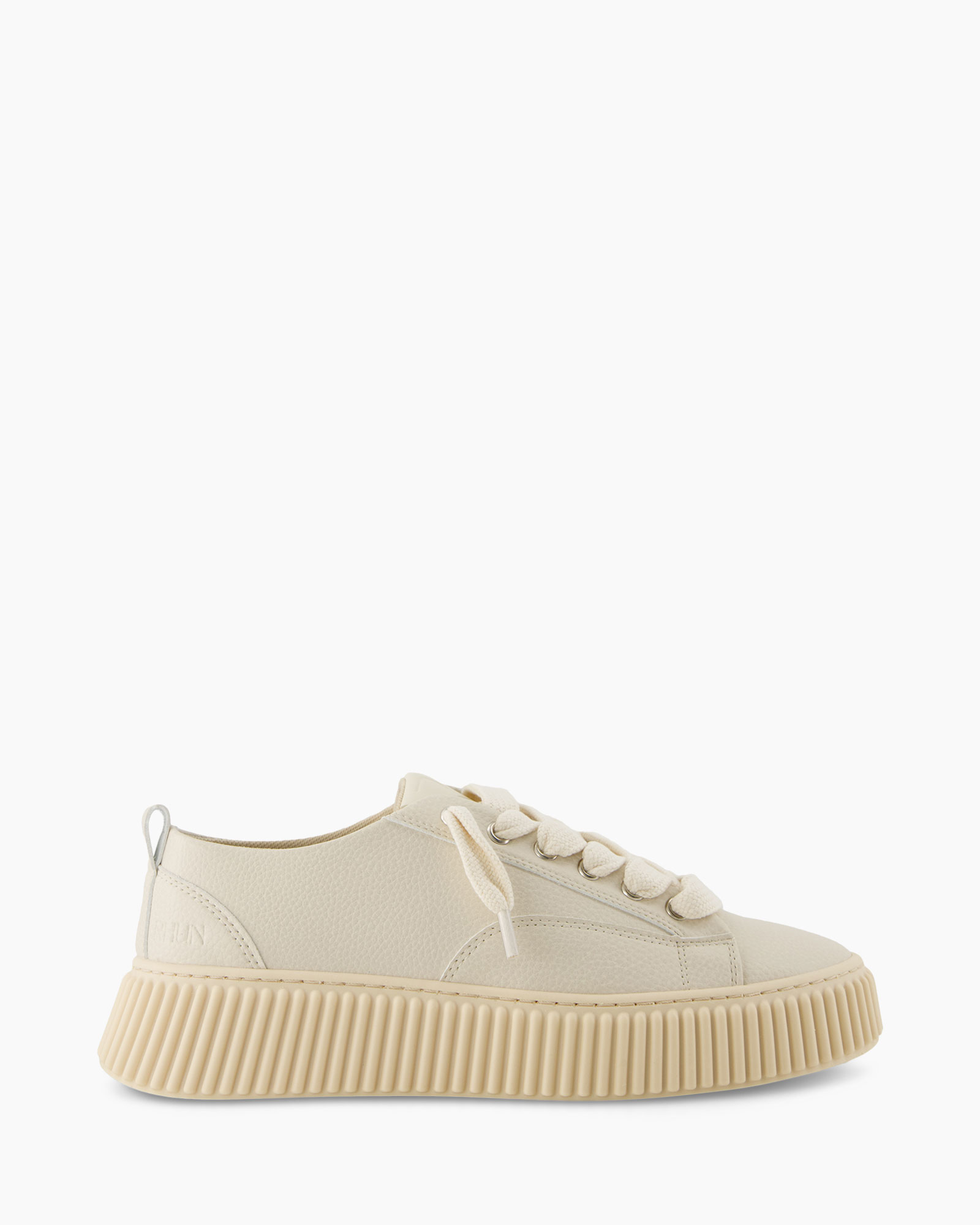 canvas, cream, platform, lace-up, shoe